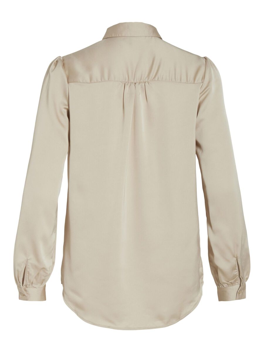 Satinskjorte Luna Beige
