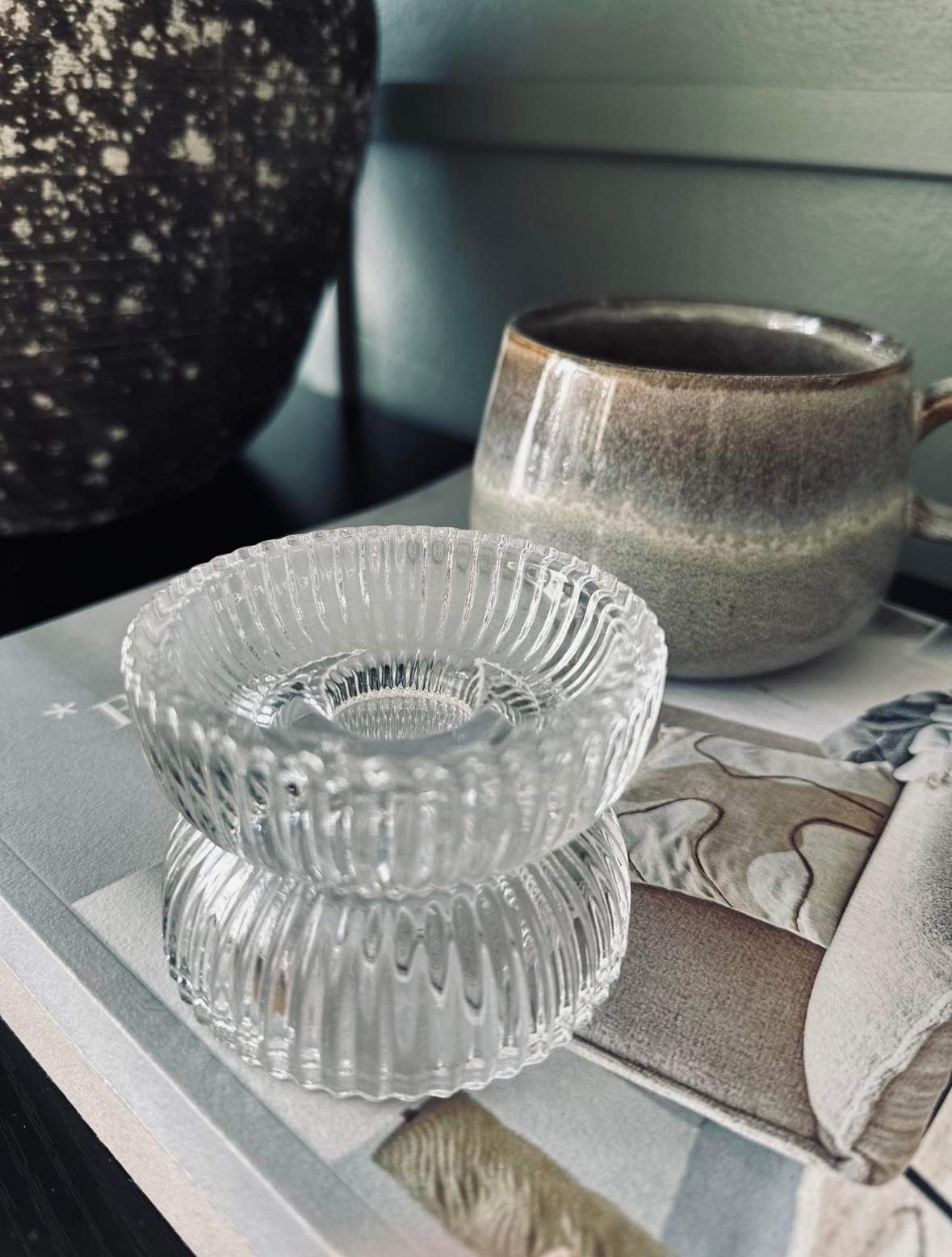 Lysestake - Vendbar i klart glass