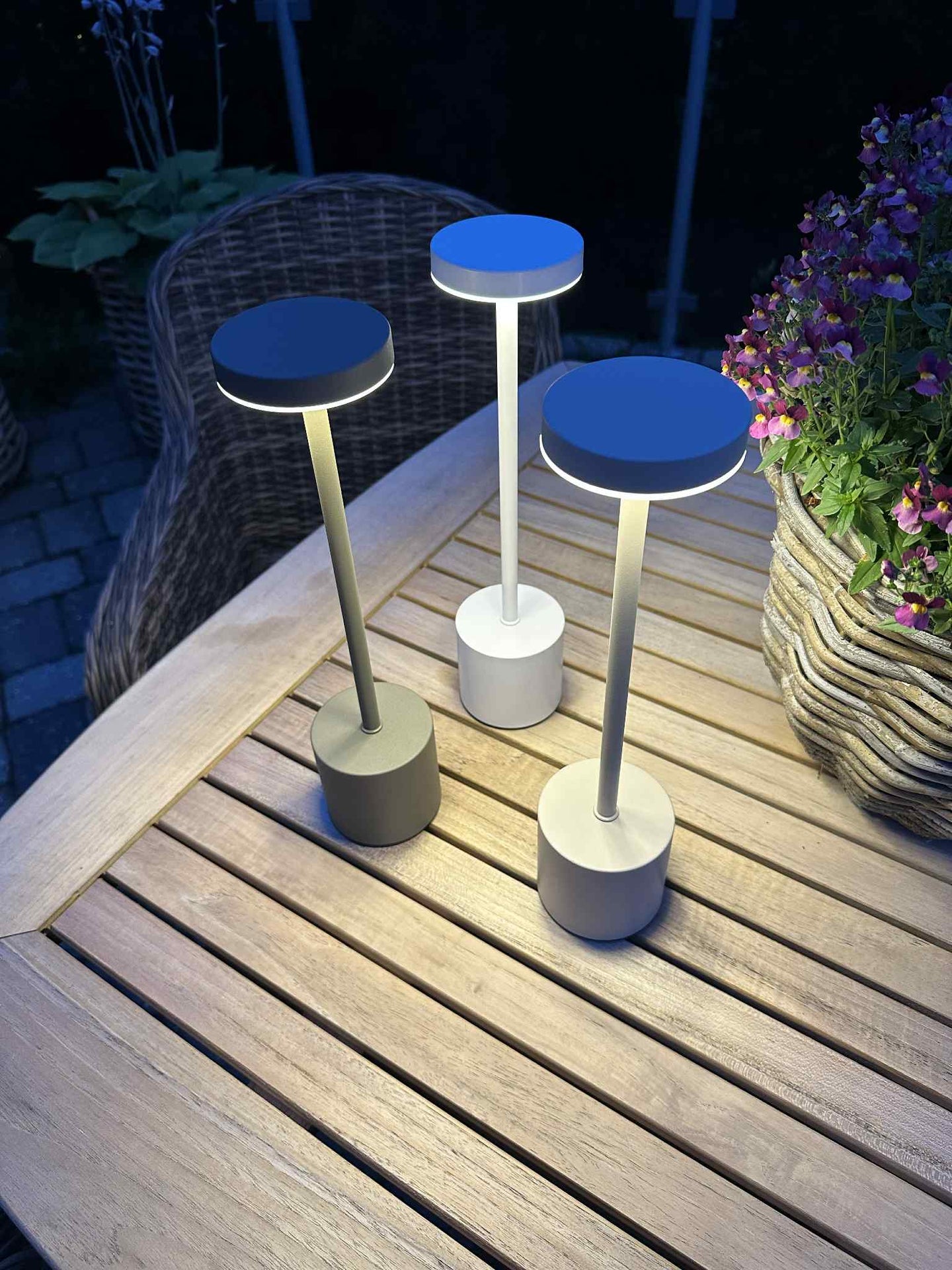 LED bordlampe KELLY Taupe - oppladbar