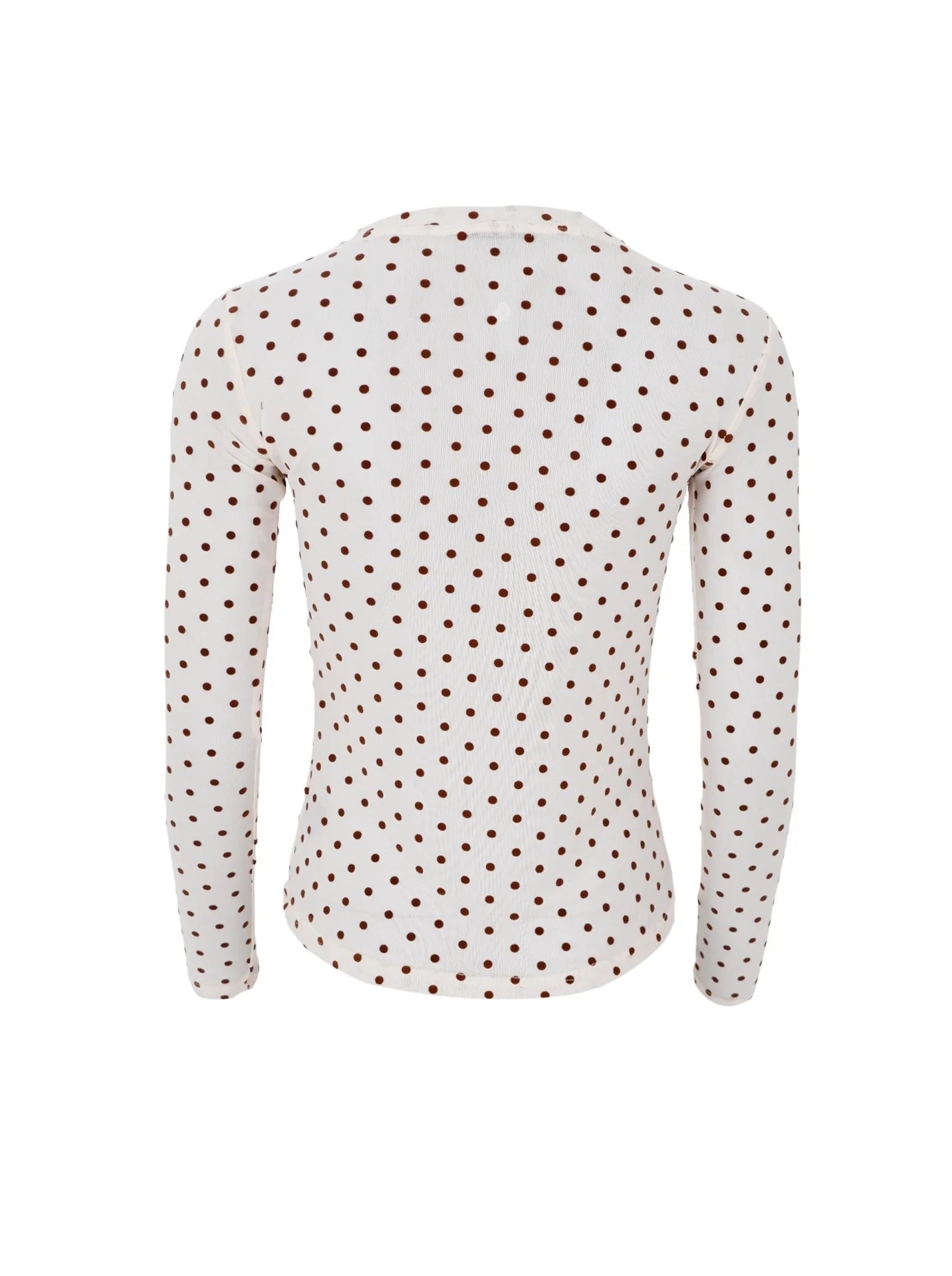 Prikket mesh-bluse - Cream