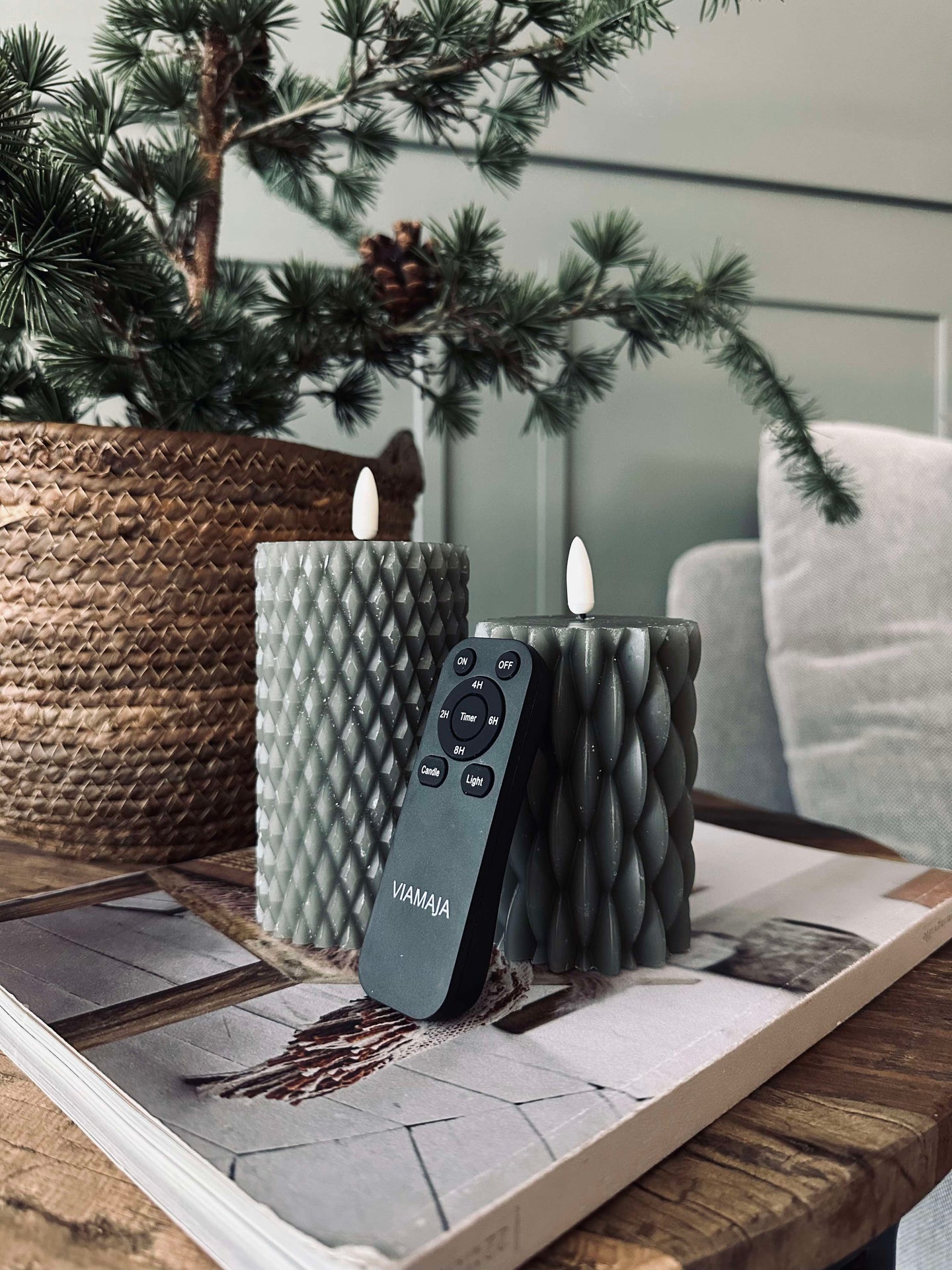 LED bloklys / design – 2 stk grønn