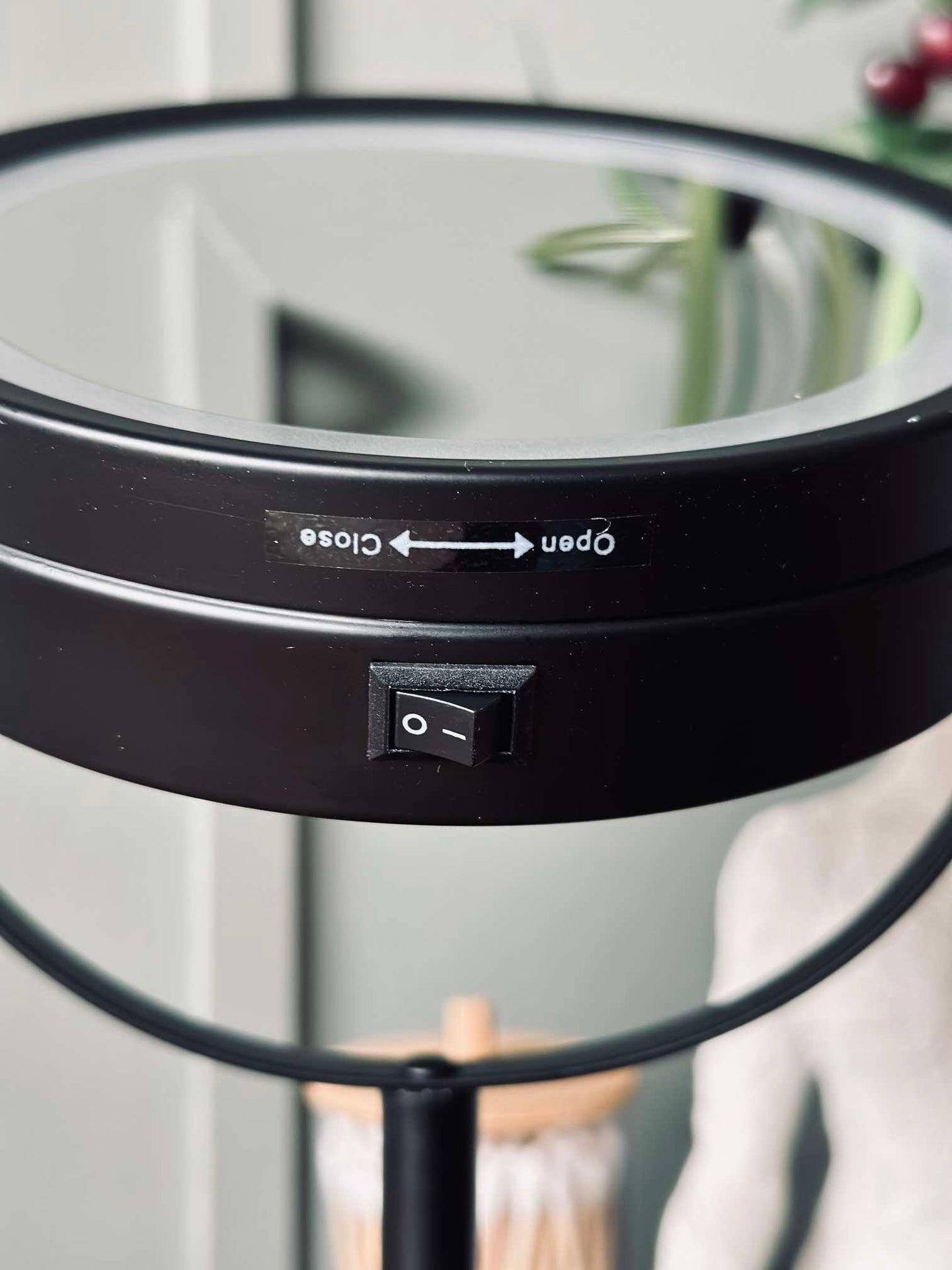 Sminkespeil med lys - Svart