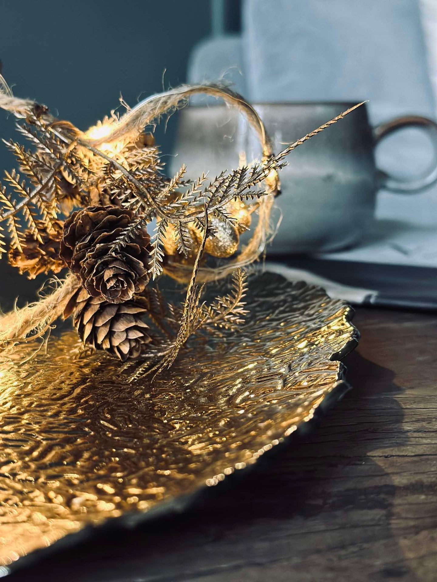 Fat / dekketallerken - Gull