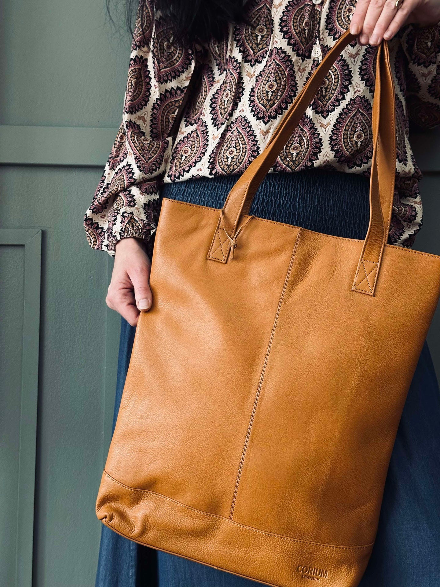 Shopper Marina i mykt skinn - Cognac