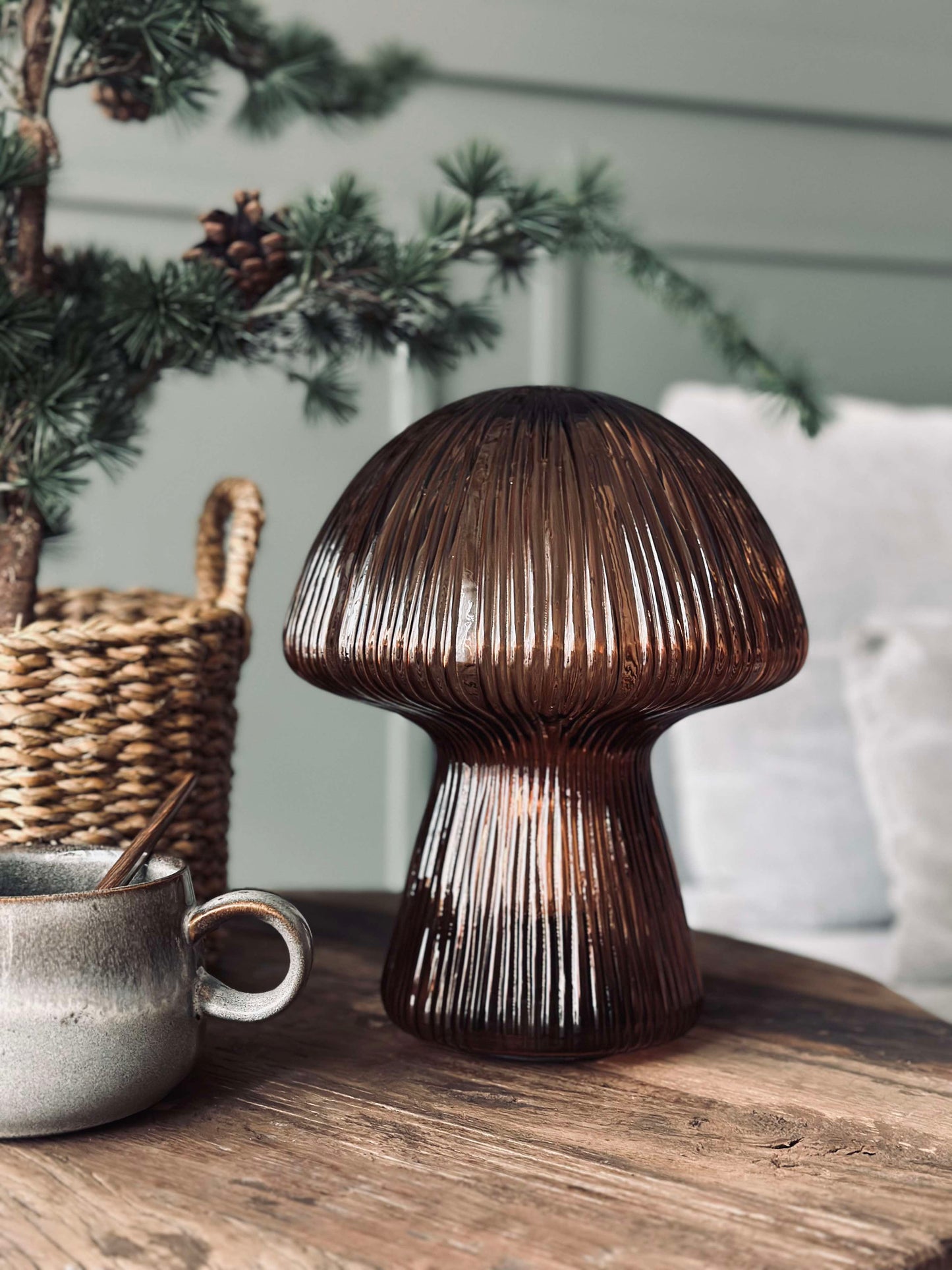 Sopp med riller 25cm - Brun