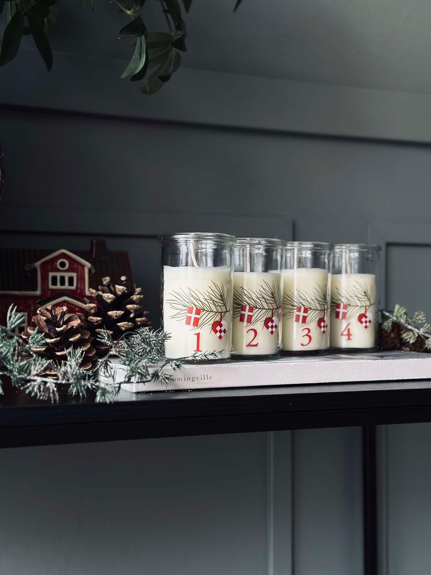 Adventlys i Glass - Sett med 4 stk.