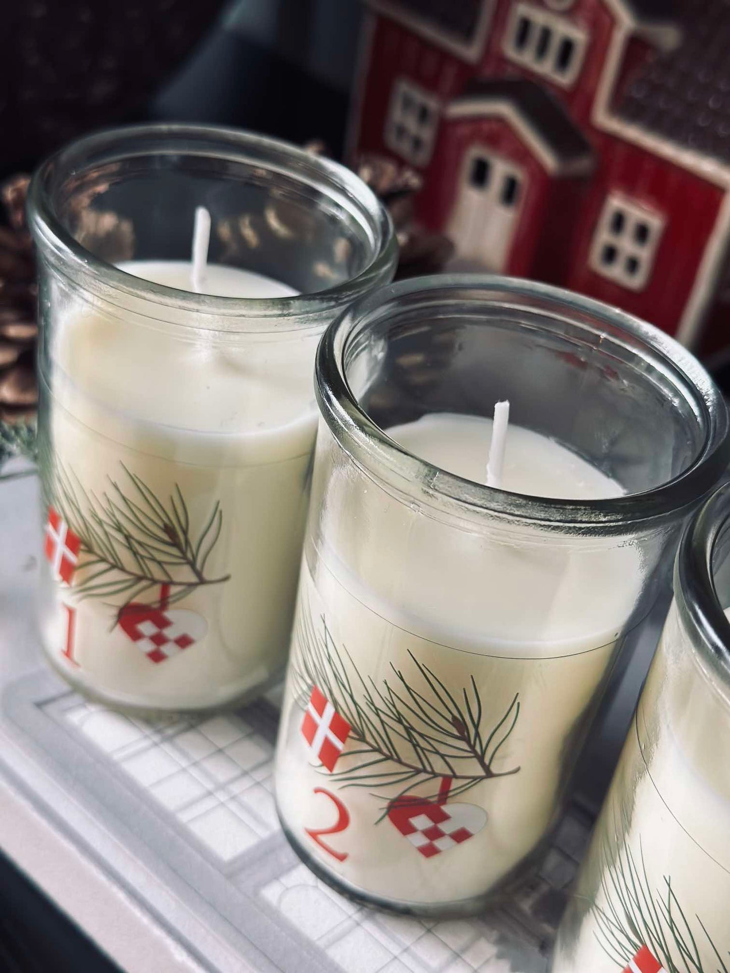 Adventlys i Glass - Sett med 4 stk.