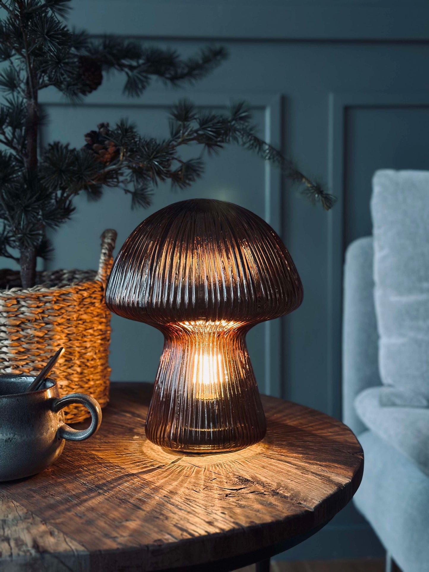 Sopp med riller 25cm - Brun