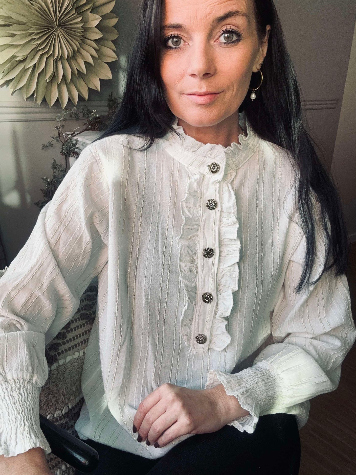 Skjorte med volanger