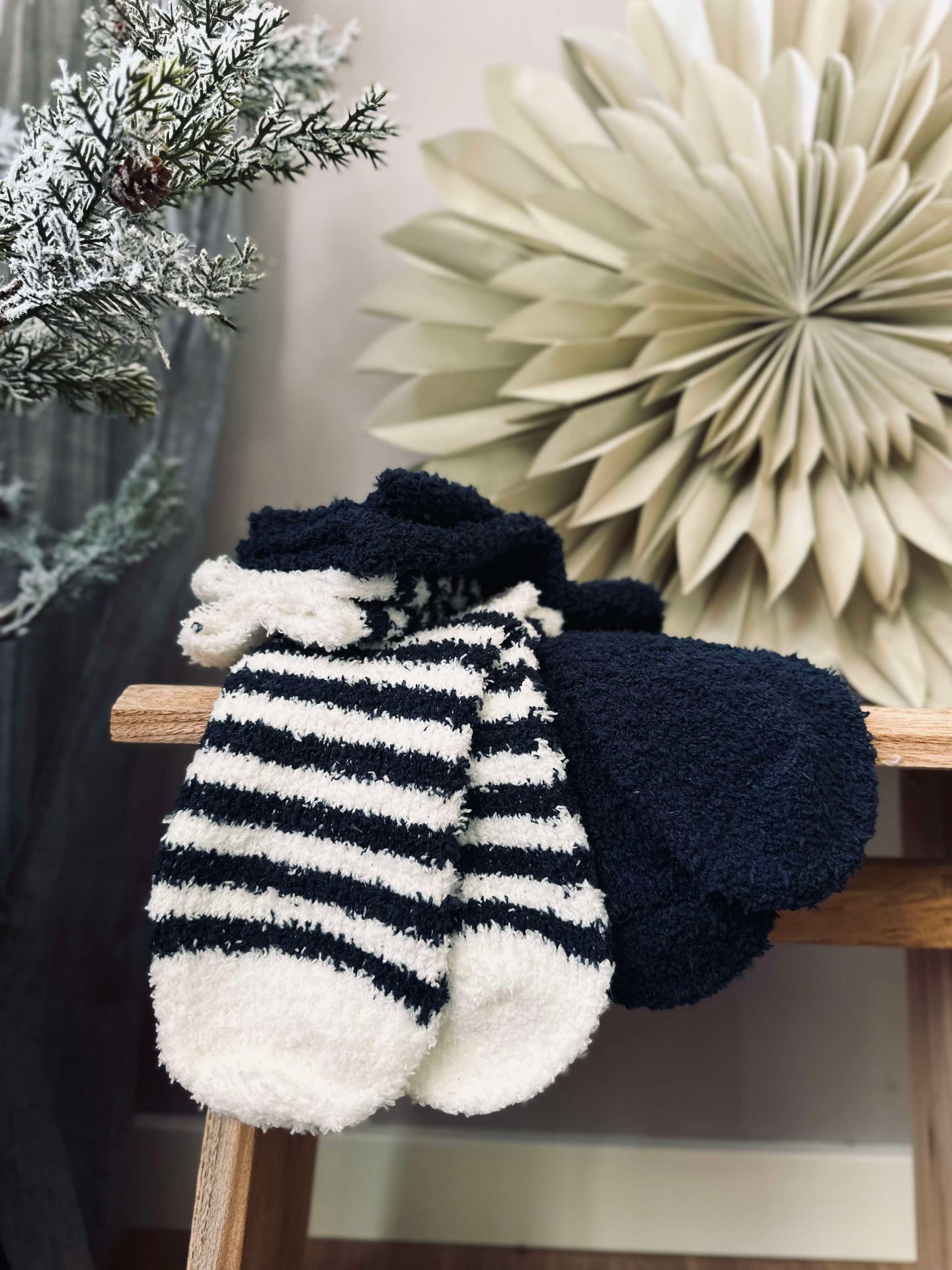 Strømper Fluffy Blue - Sett med 2 par