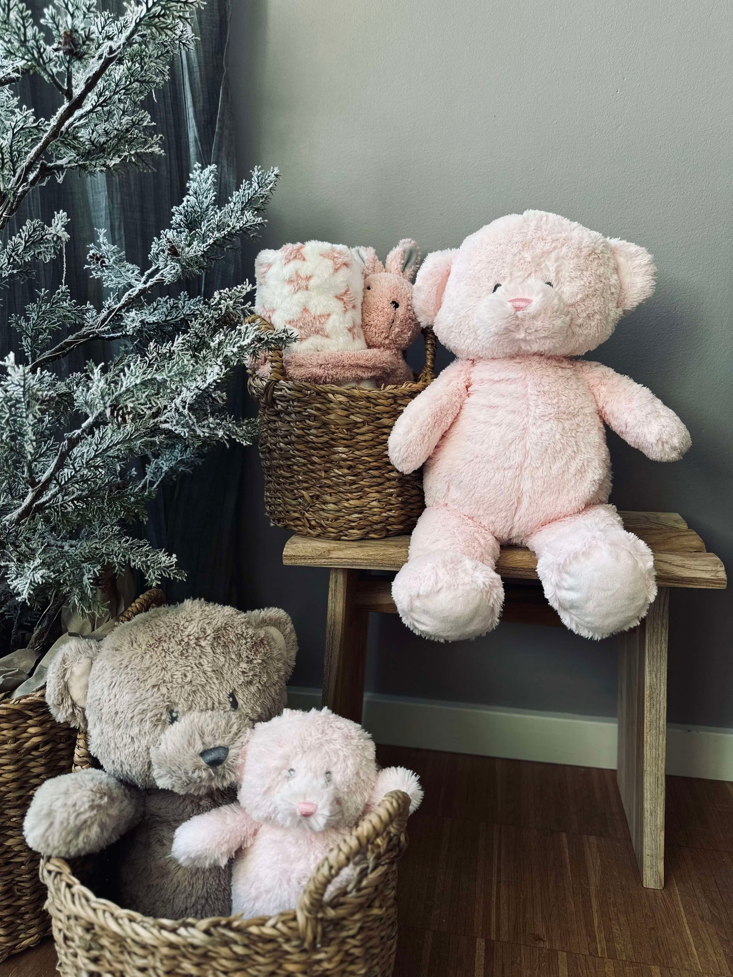 Babyteppe med bamse - Kanin