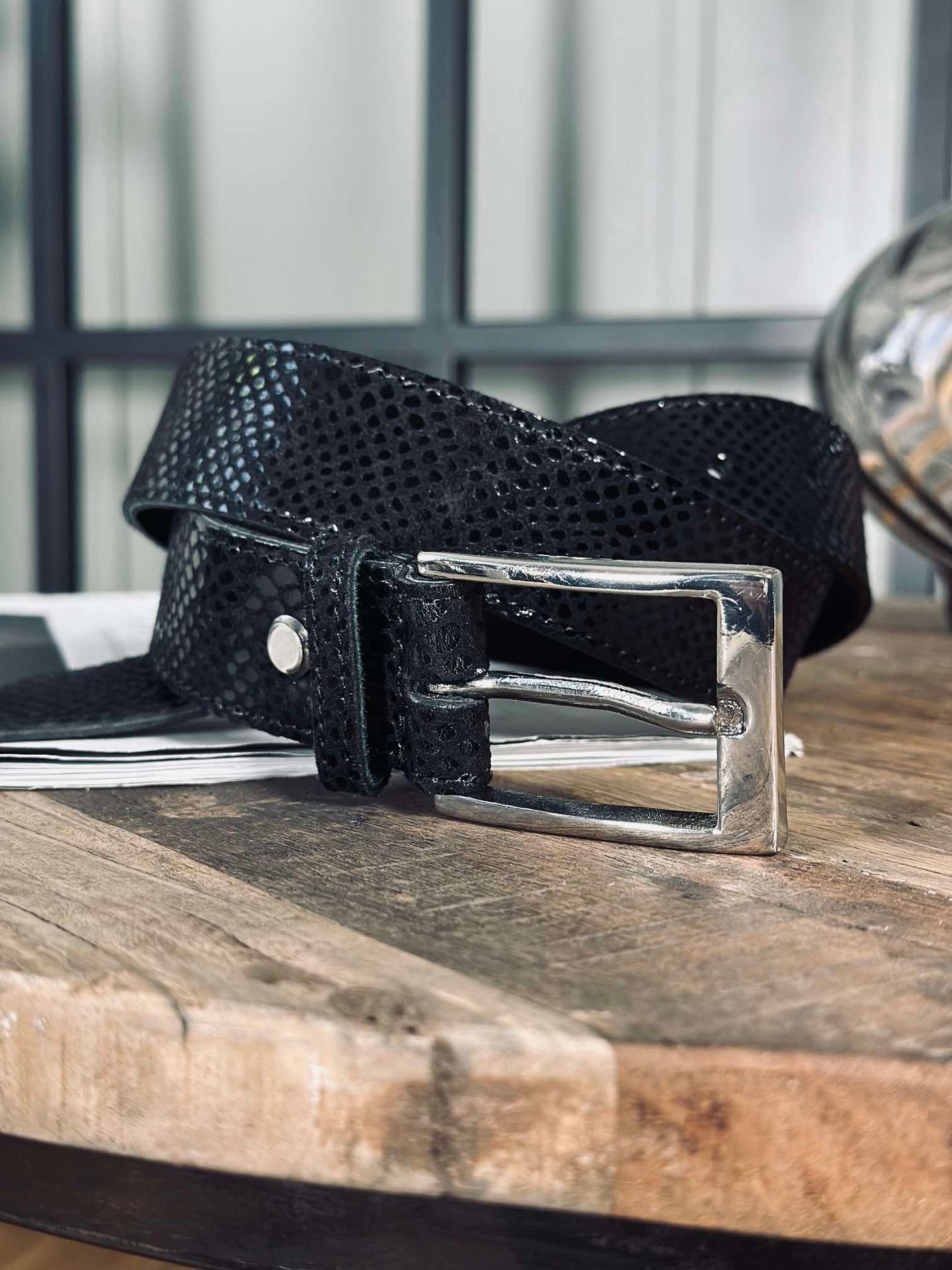 Belte Alba - Black Croco