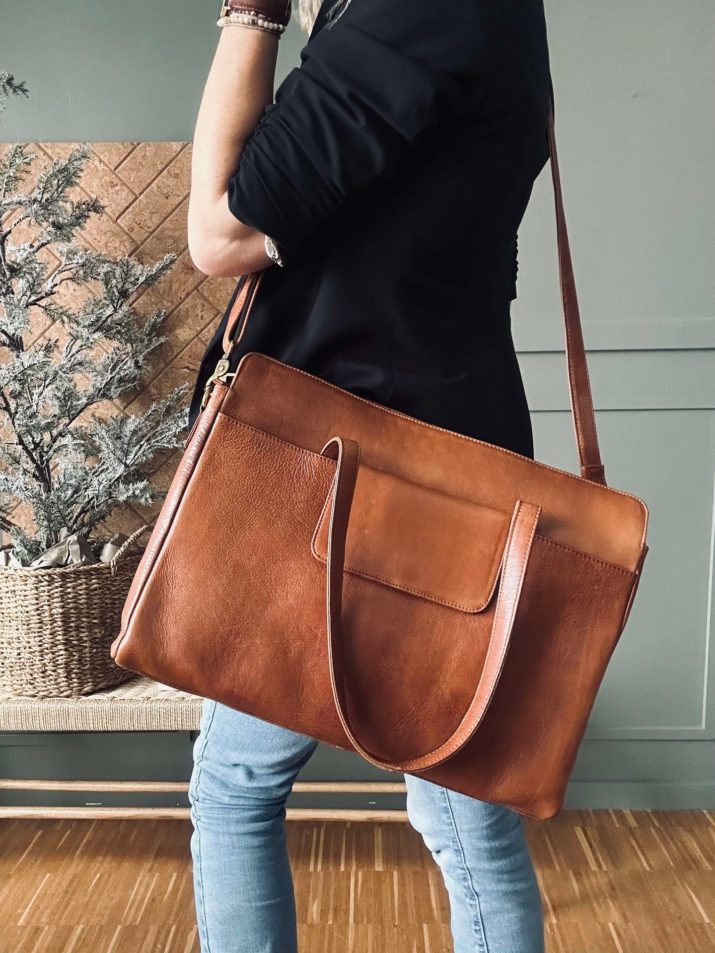 Elvira arbeidsveske Walnut