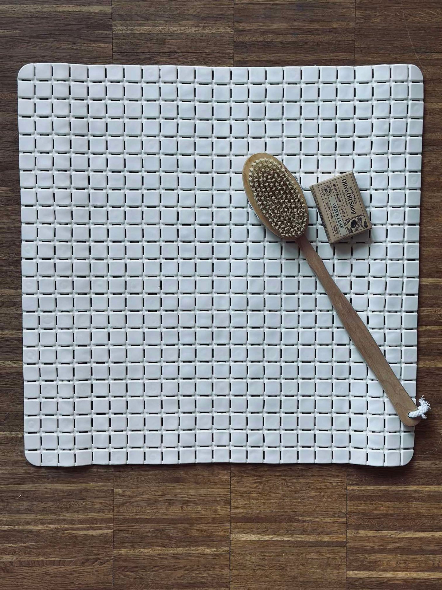 Badematte med sugekopper - White
