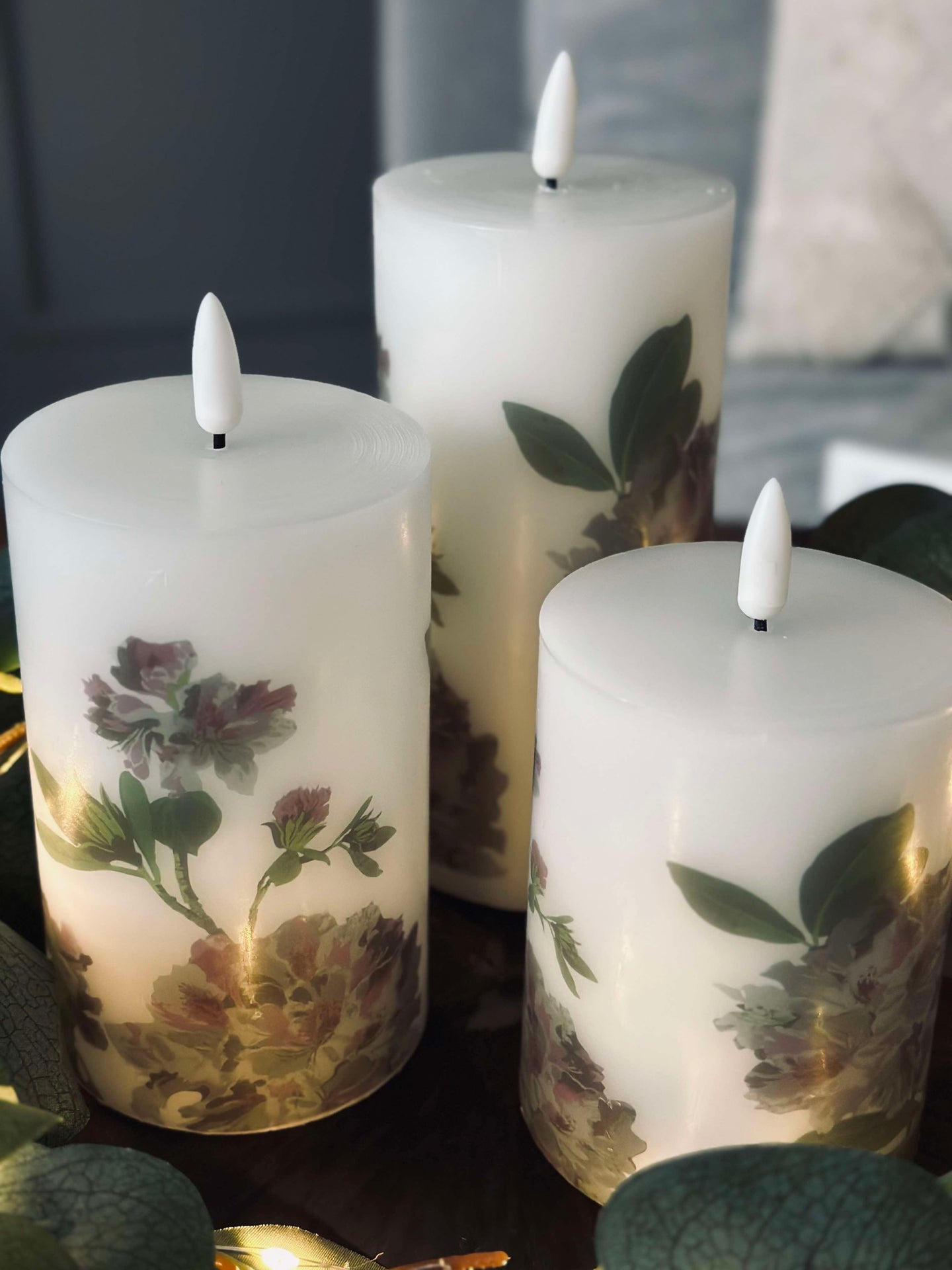 LED Hortensia – Sett med 3 stk og fjernkontroll