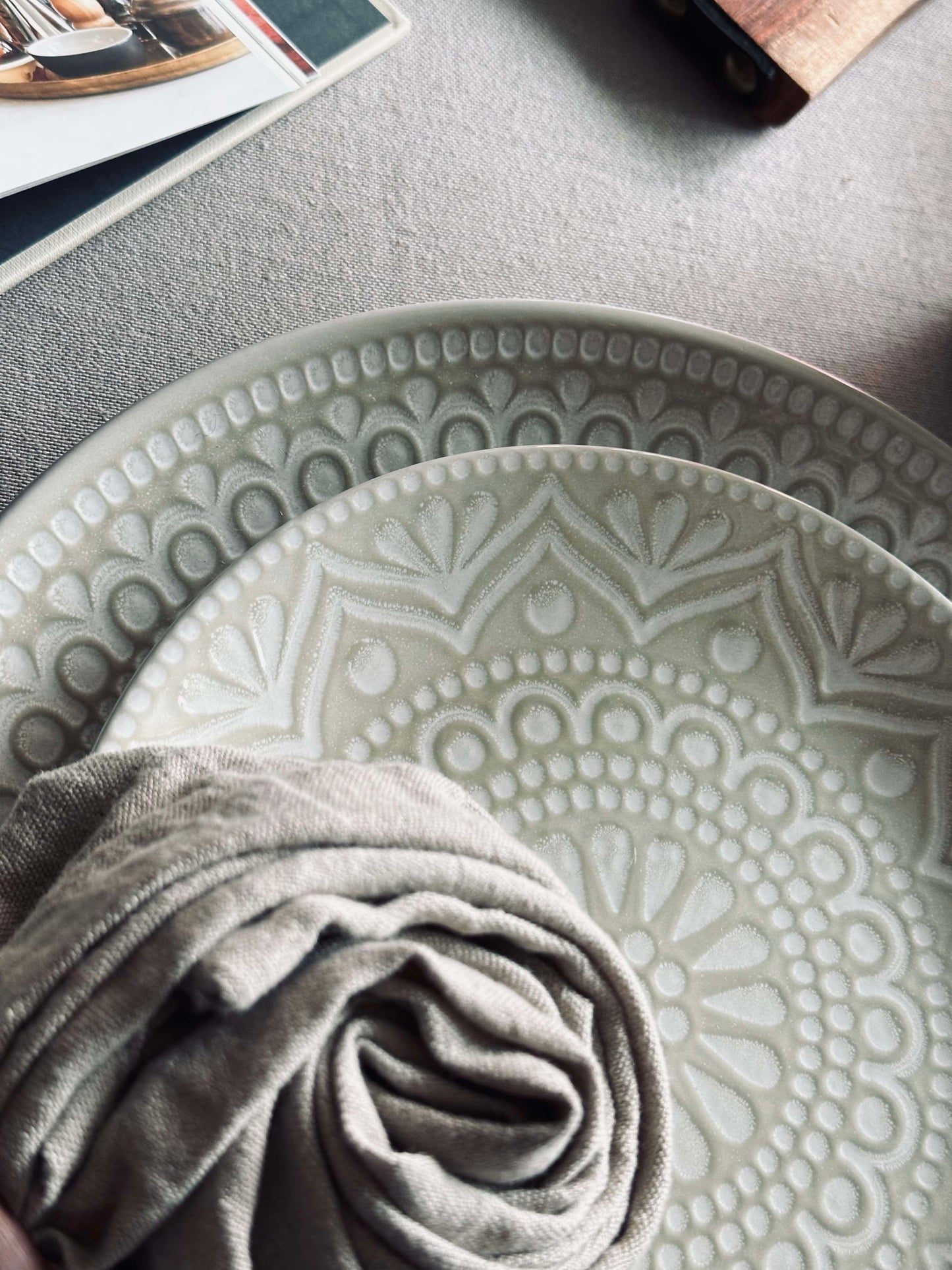 Tallerken India Stentøy 27cm - Beige