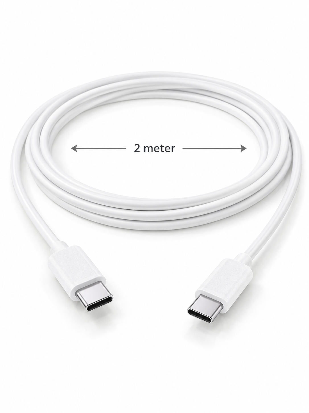 Opladerkabel USB-C til USB-C - 2 m hvid