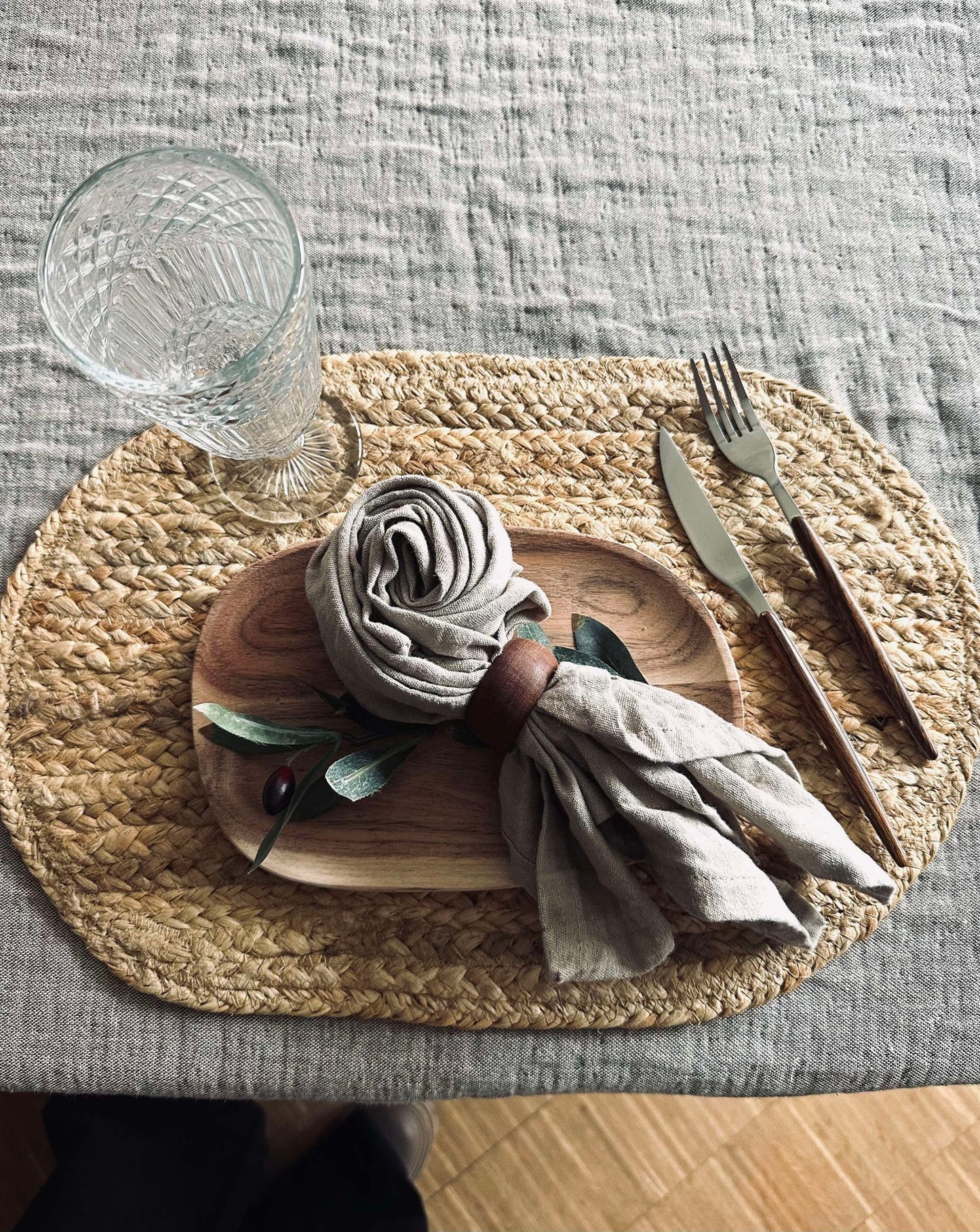 Plassmatte i jute - Oval