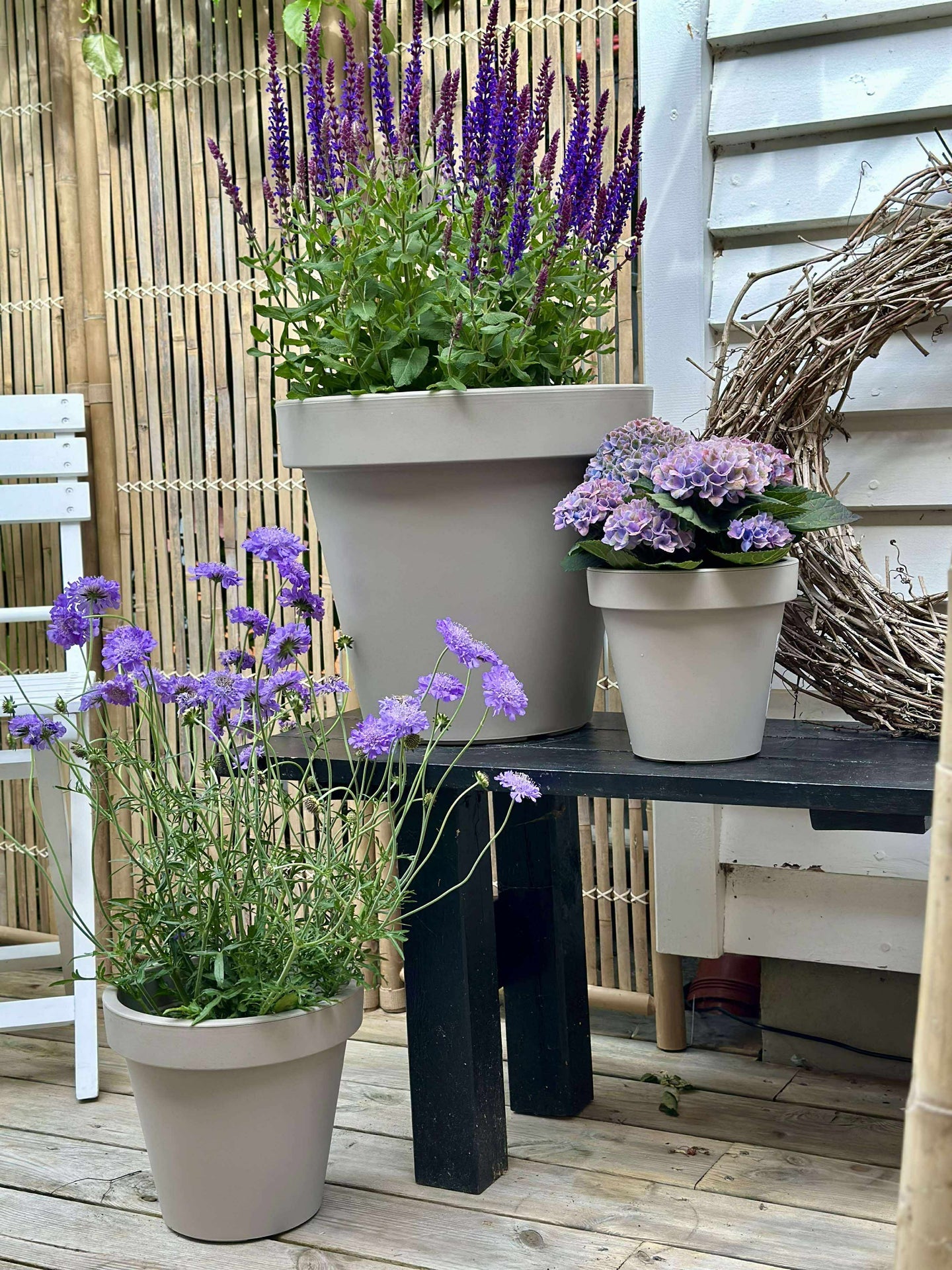 Hagepotte - Resirkulert Beige Dia 35 cm