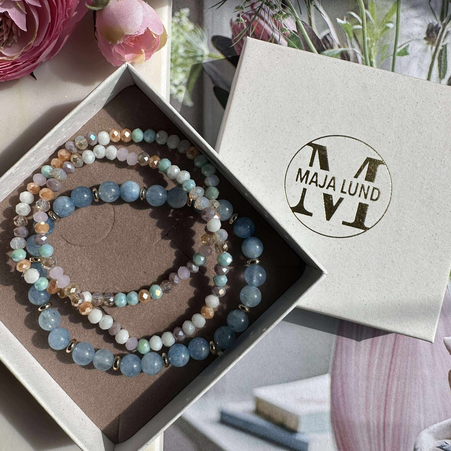 Armbånd Luna Soft blue – Sett med 3 stk
