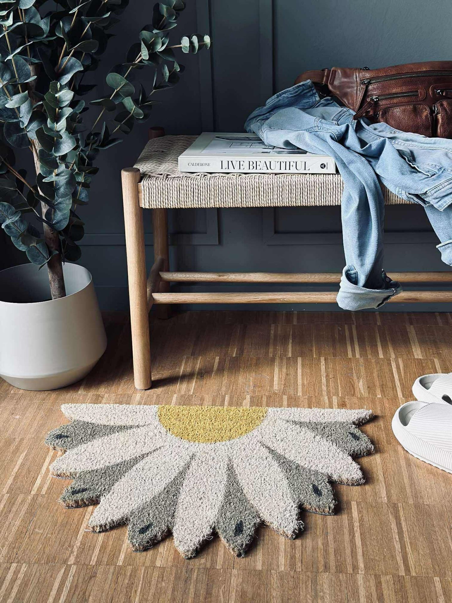 Dørmatte Blomst beige