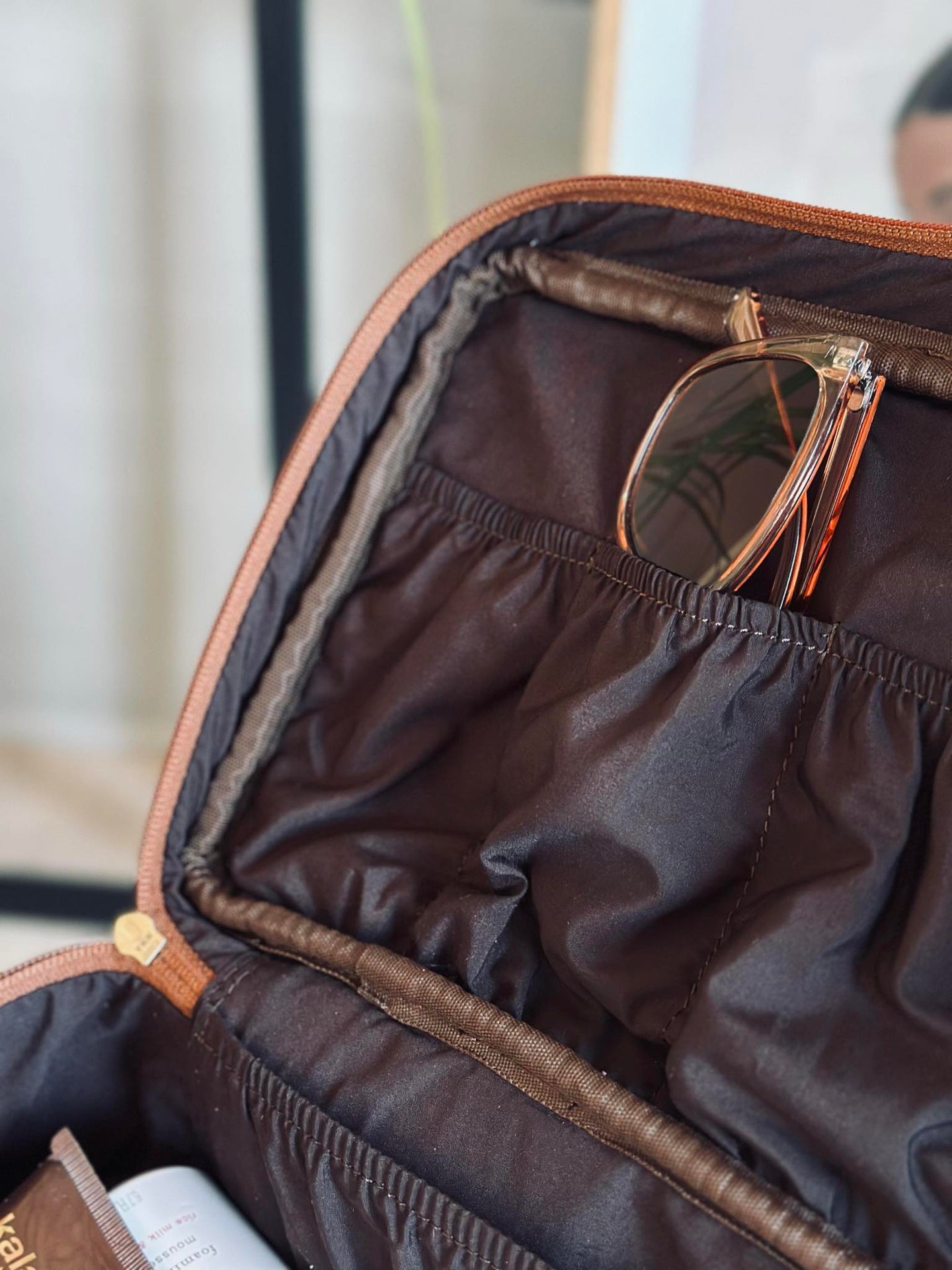 Toalettmappe Cognac kvadrat