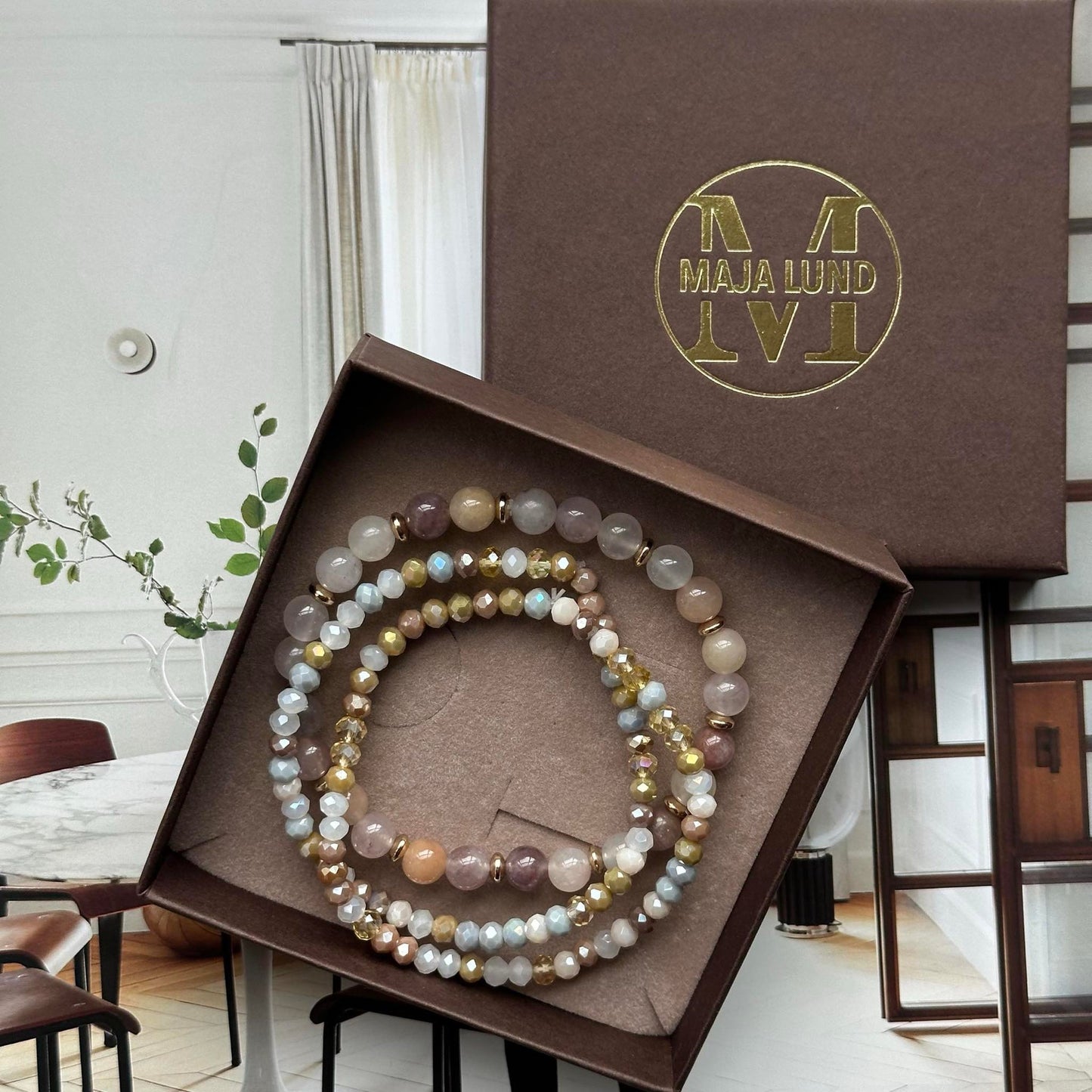 Luna Blush Mix Smykke – Sett med 3 stk