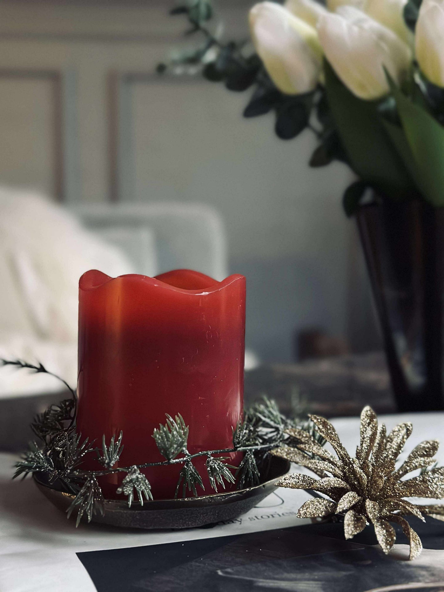 LED Blokklys Rød med timer - 7x9 cm