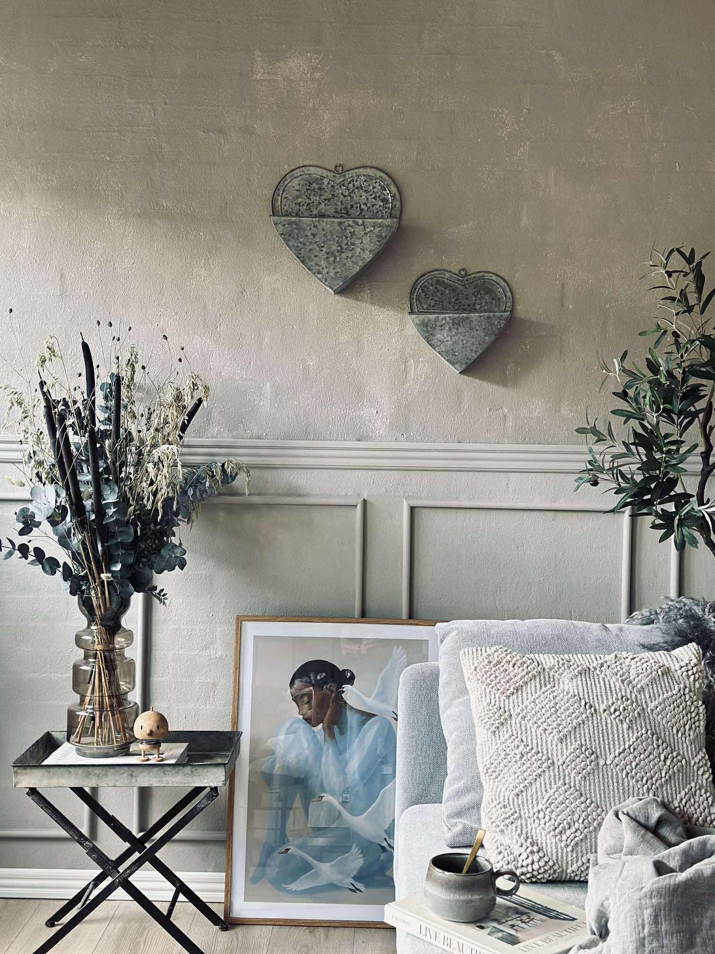 Plantekurv Hjerte Sink - 2 stk.