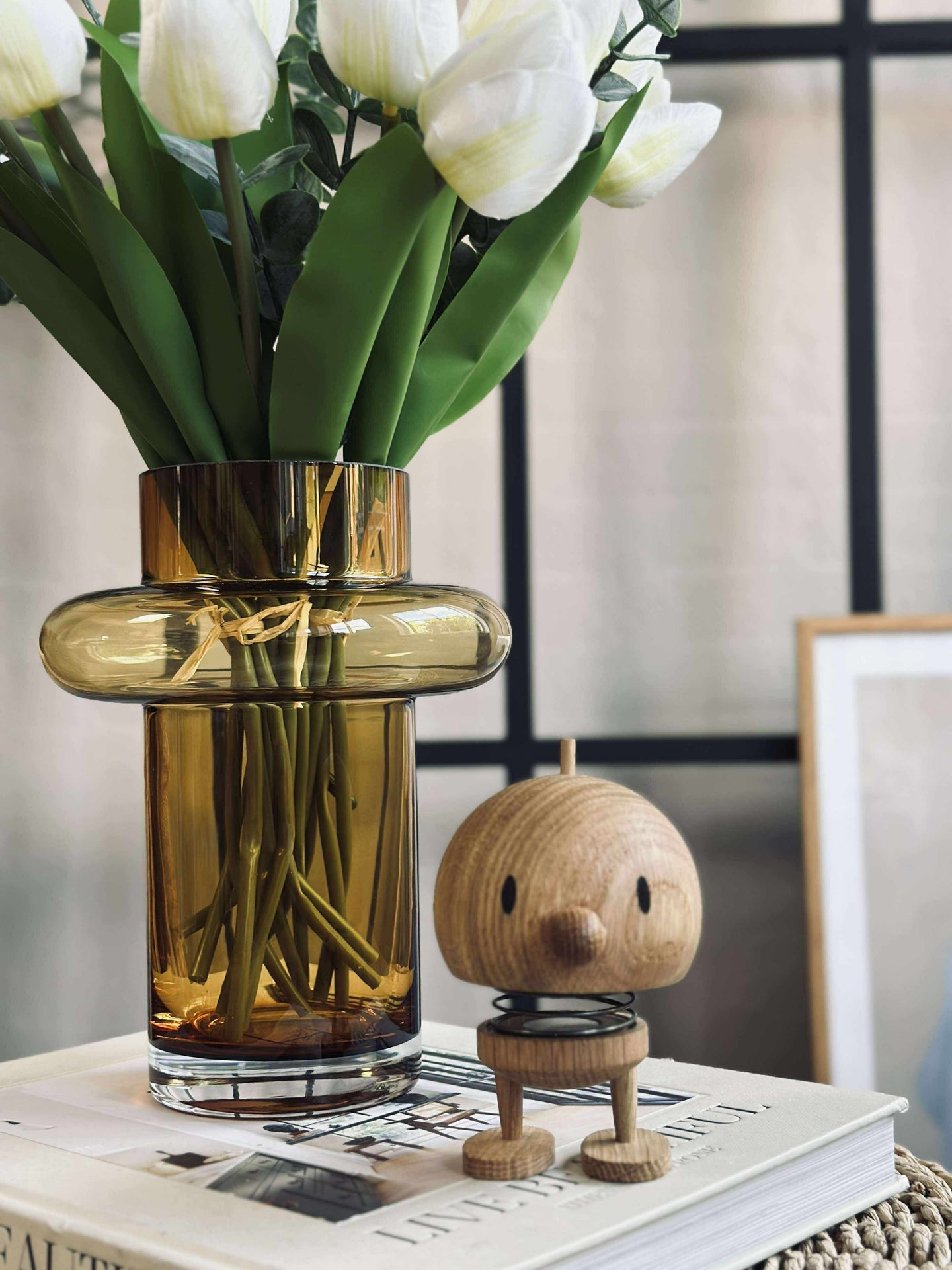 Vase i munnblåst glass - Lyngby amber