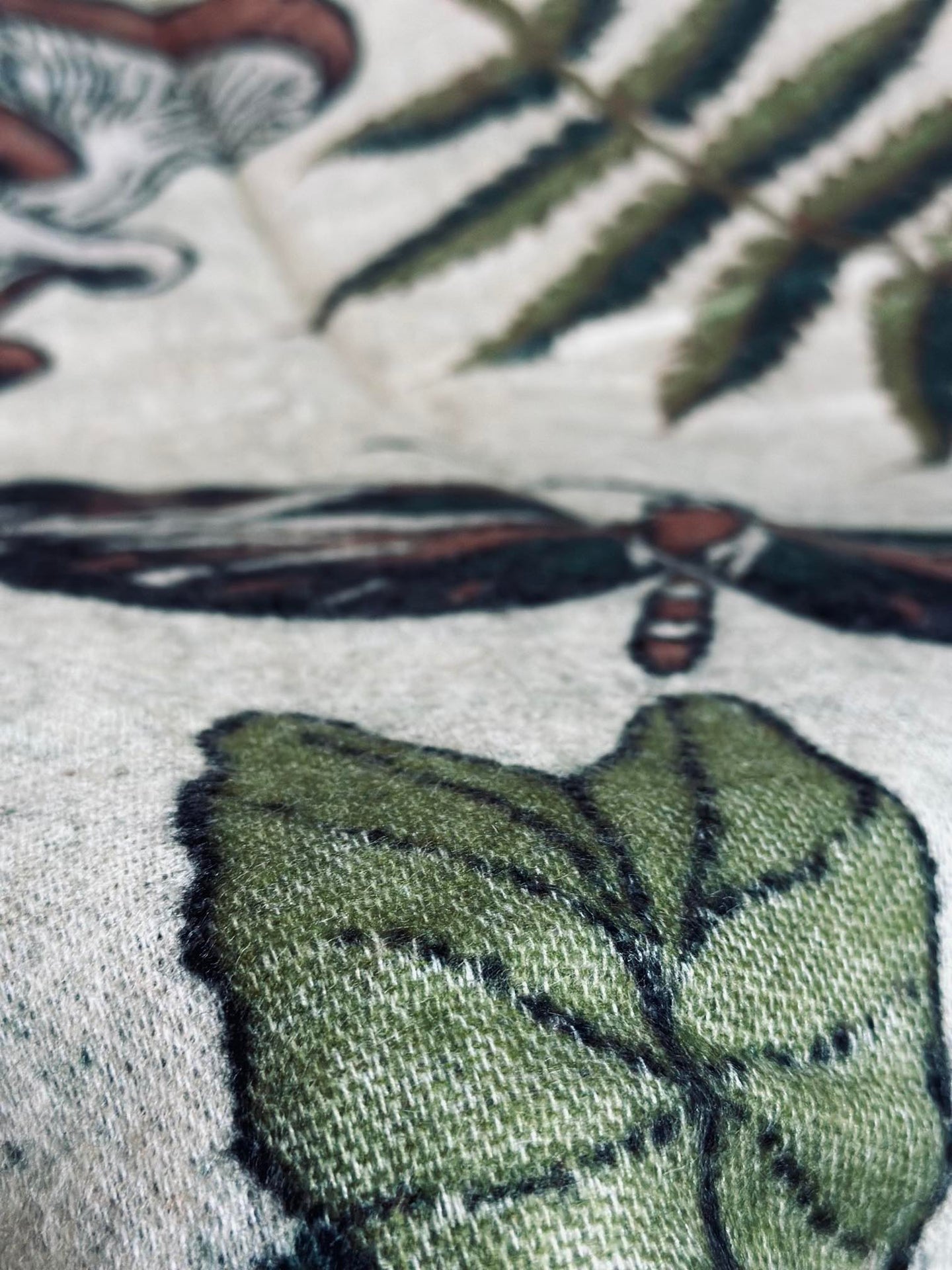 Pledd - Mushroom grønn / natur