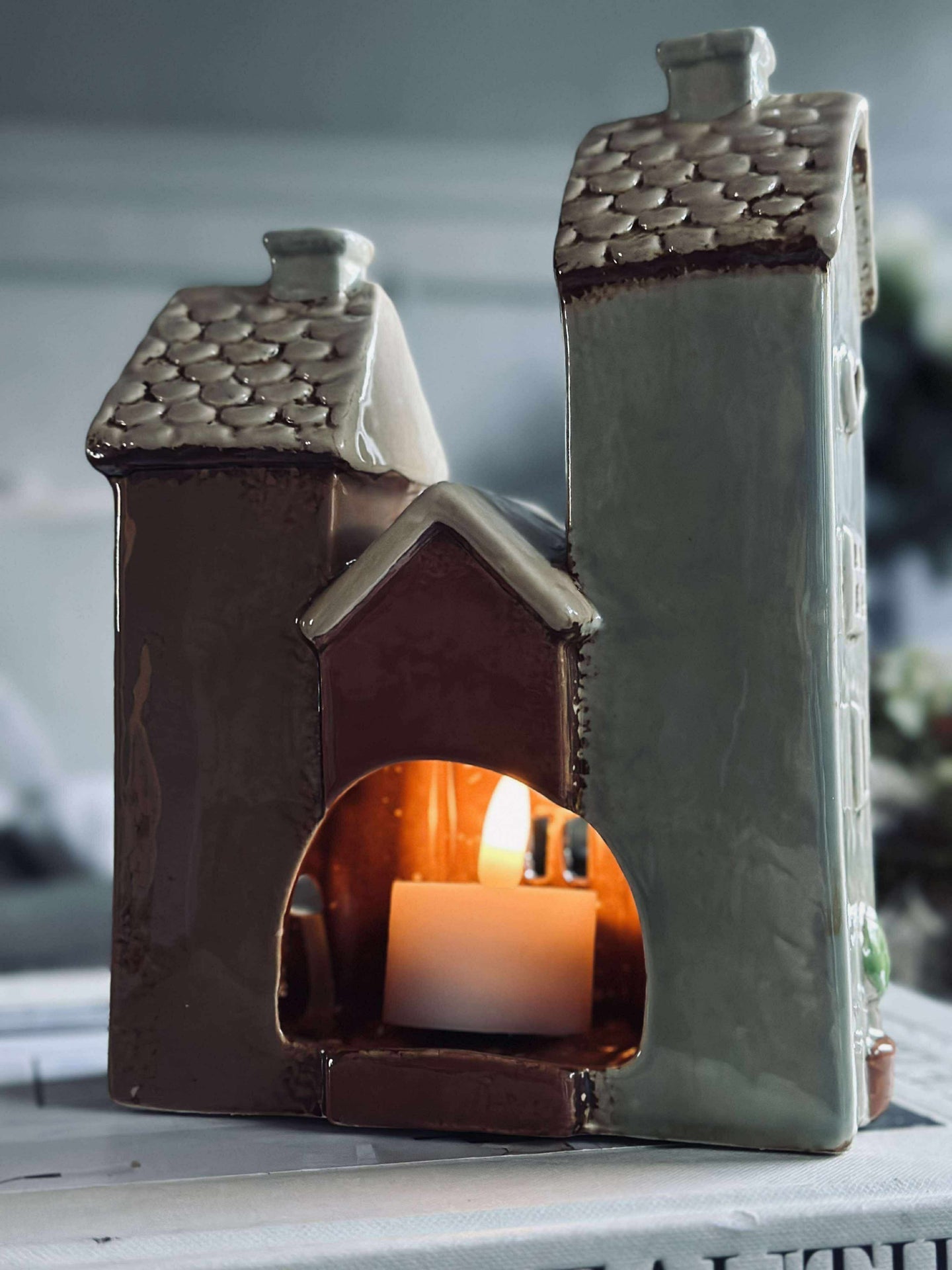 3 x Lyslykter - Keramikk