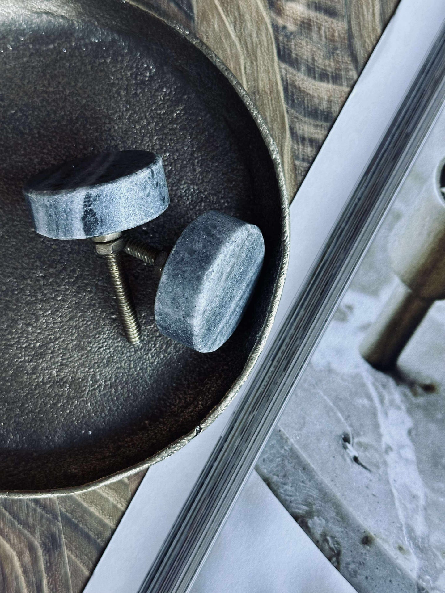 Håndtak granittstein - 2 stk.