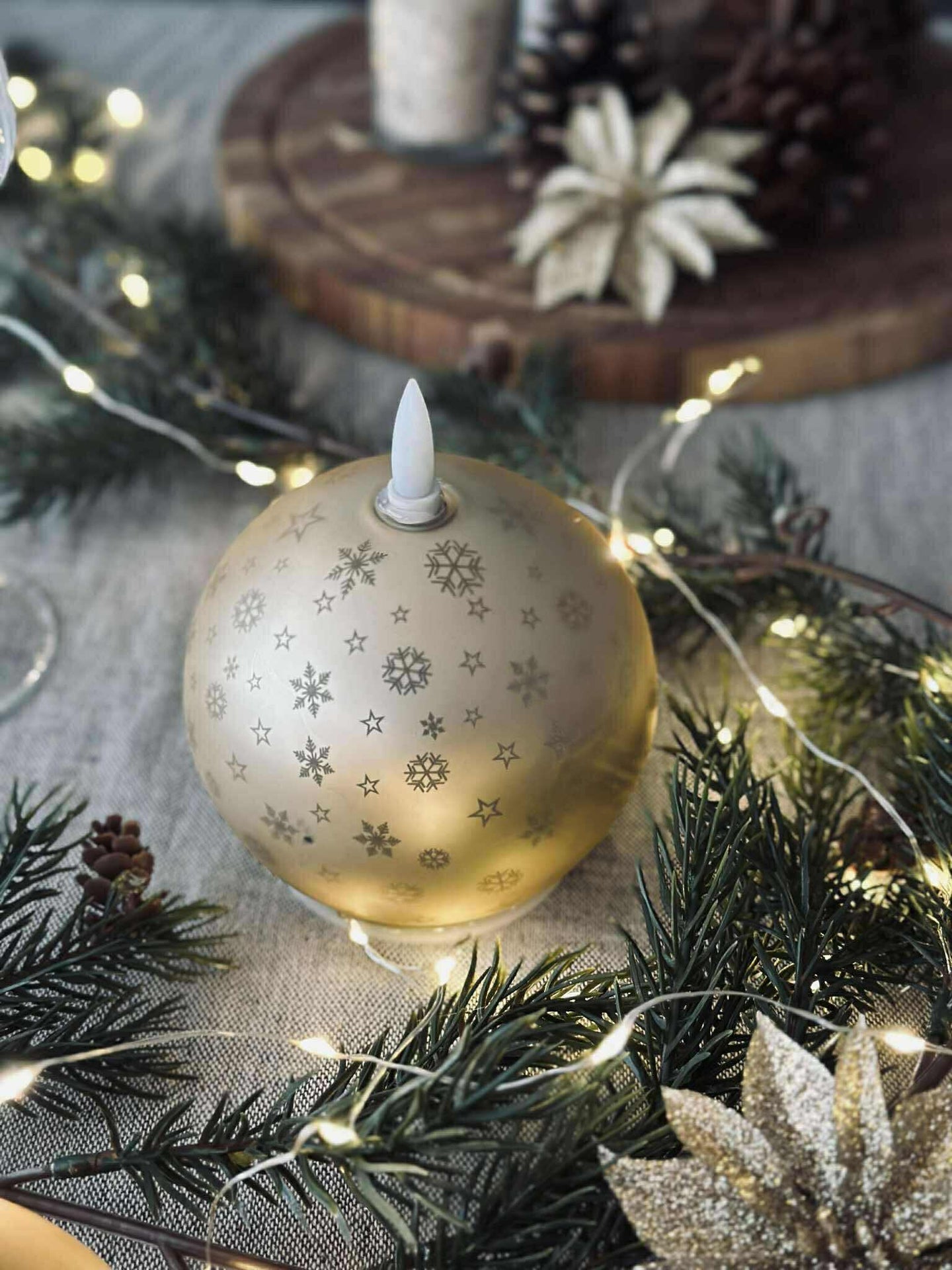 Julelys Gull XMAS 10 cm