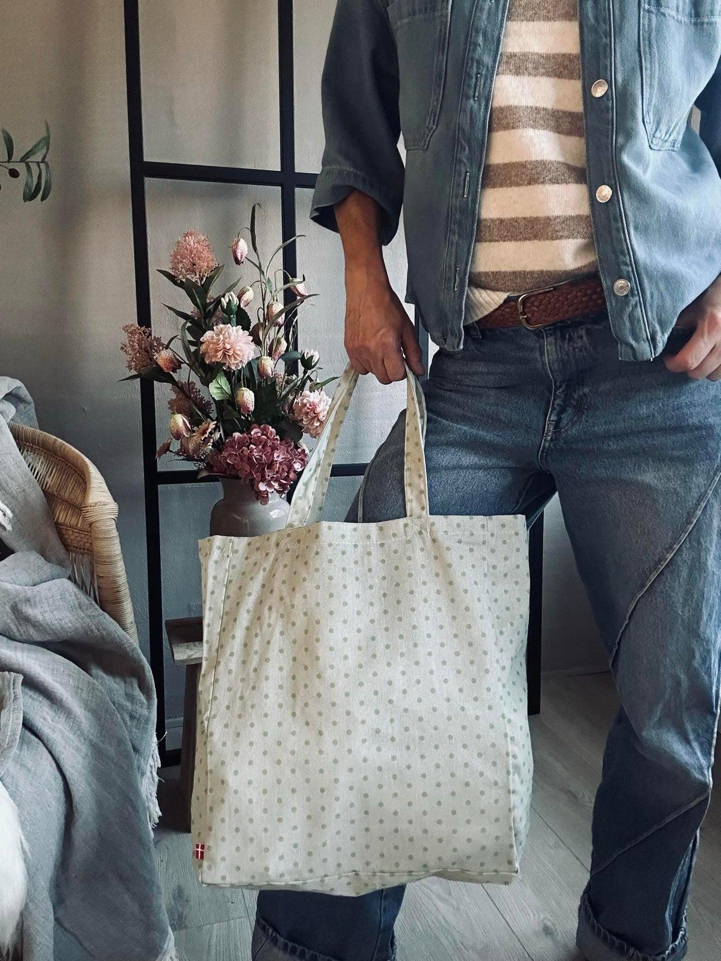 Handleveske - Grønne prikker