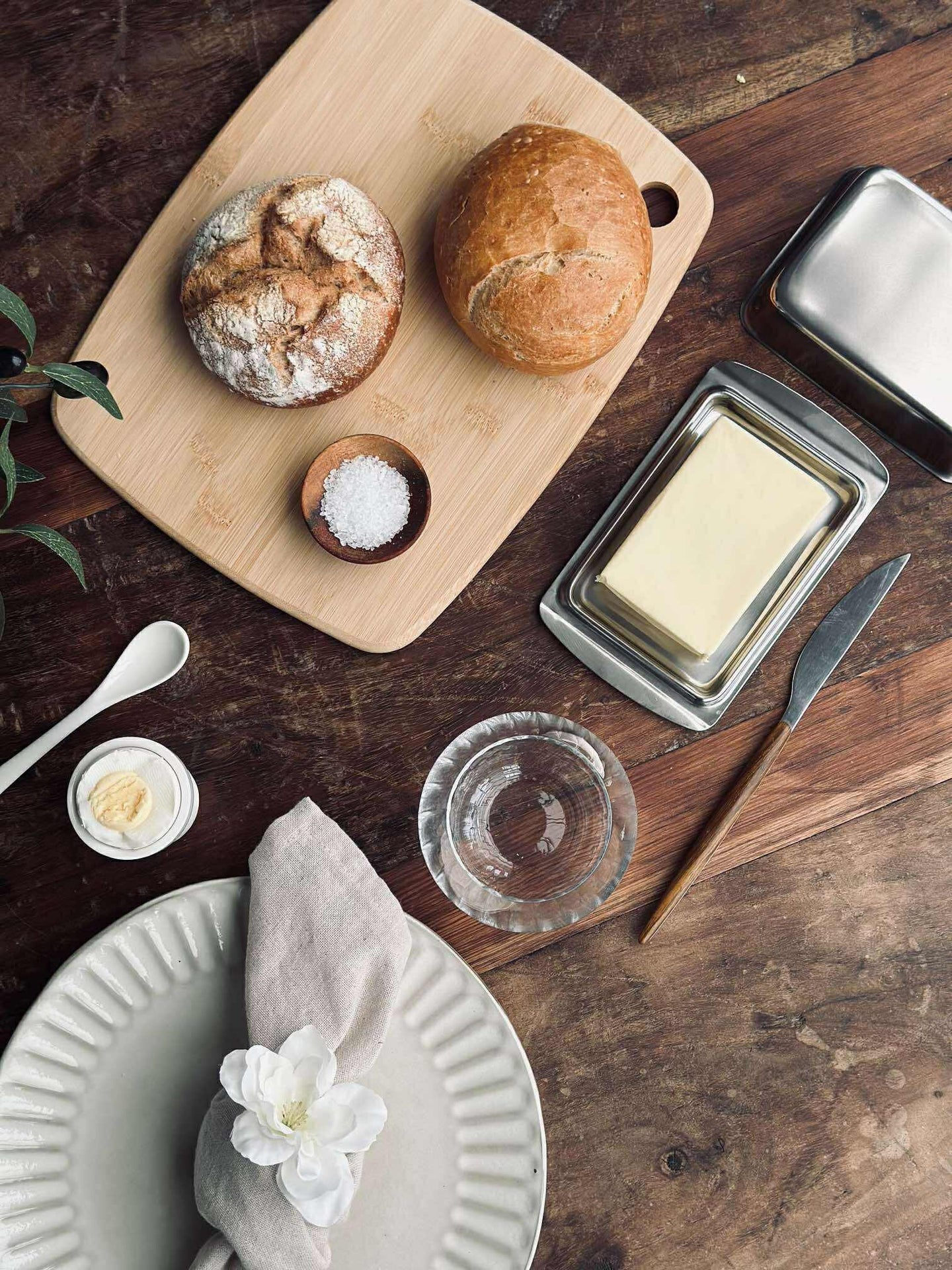 Smørboks med lokk - Rustfritt stål