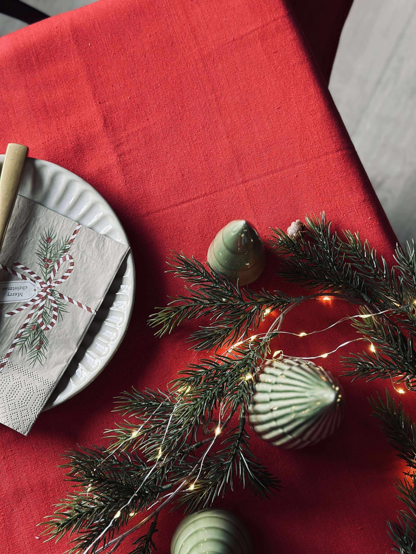 Juleduk Bomull 140x240 - Rød