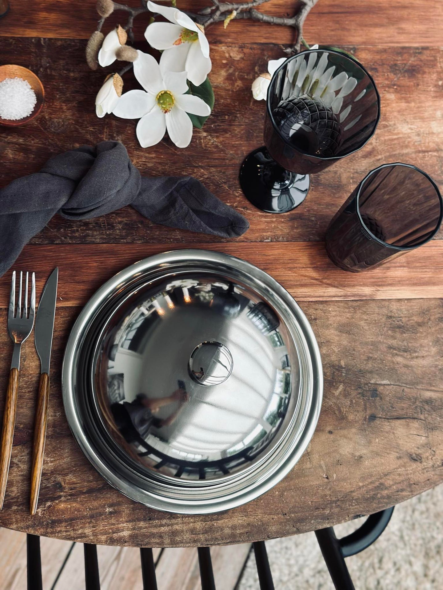 Matklokke med tallerken - Rustfritt stål