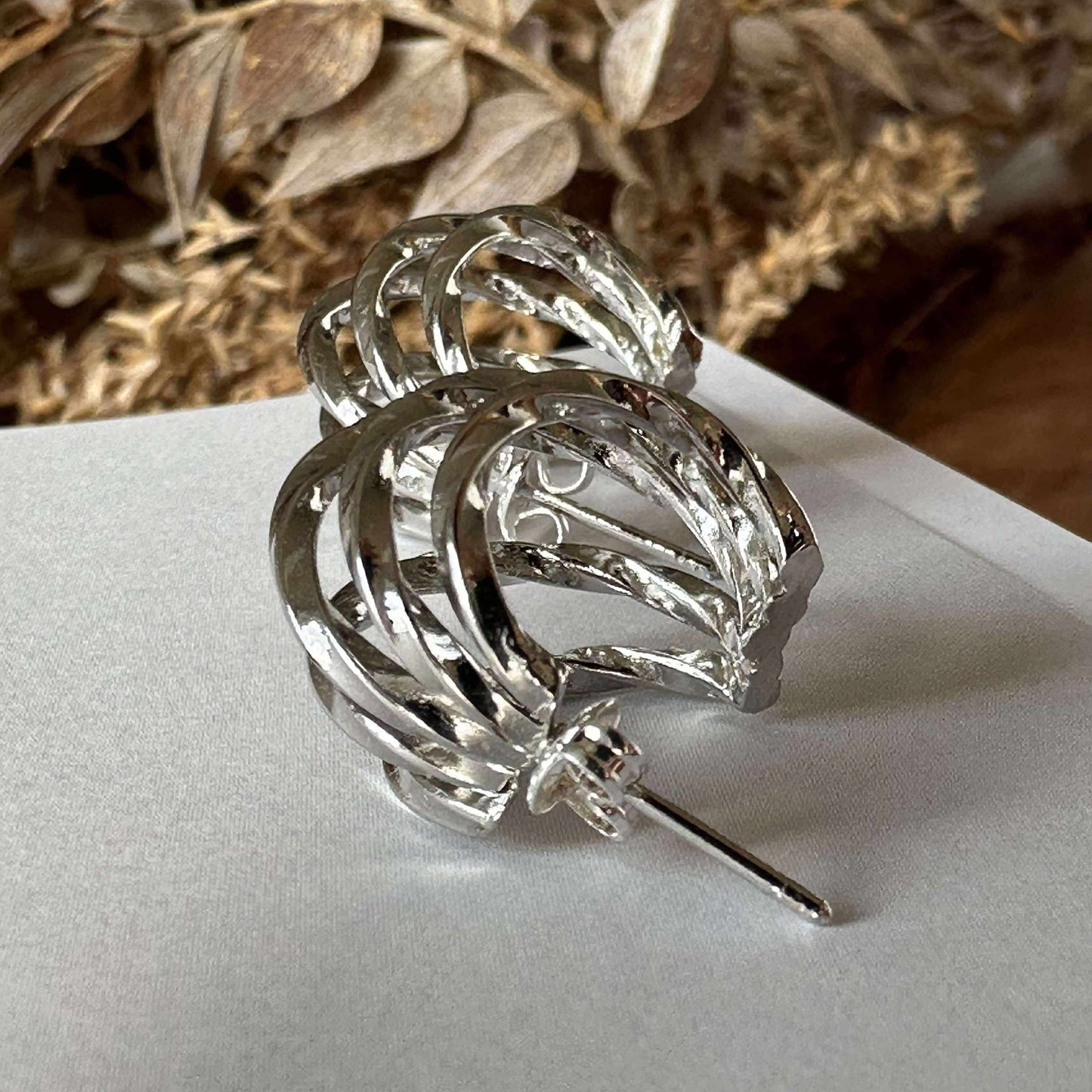 Øreringer Cornelia 20 mm - Sølvbelagt