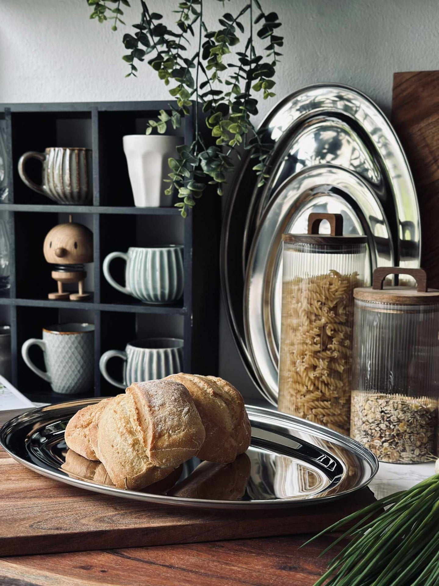 Ovalt brett i rustfritt stål - Sett med 3 stk.