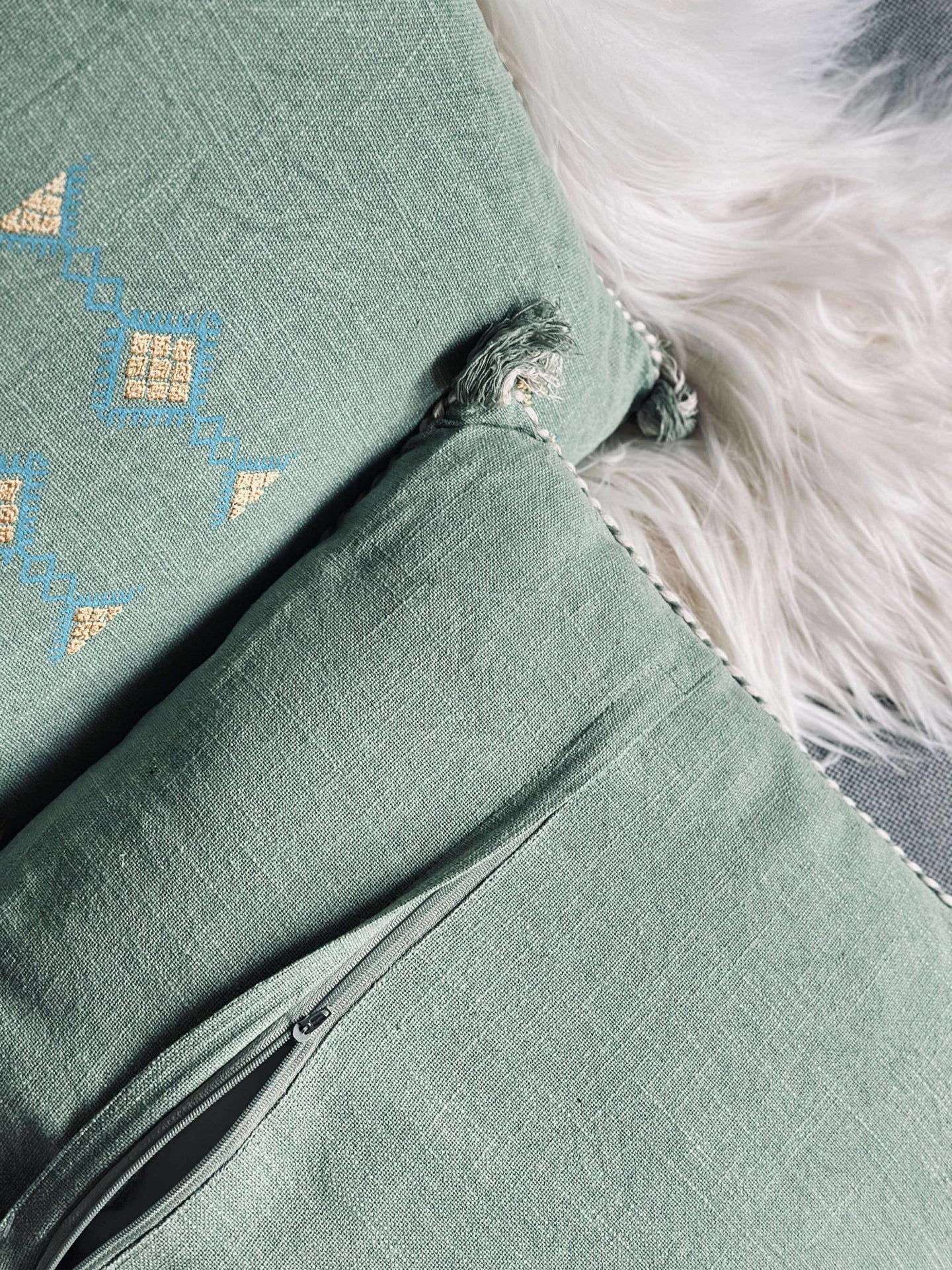 Pute med fyll - Green boheme 2 stk.