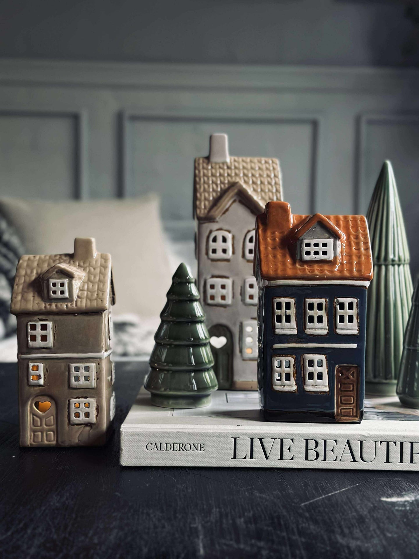 Keramikk Lyslykt - Blå