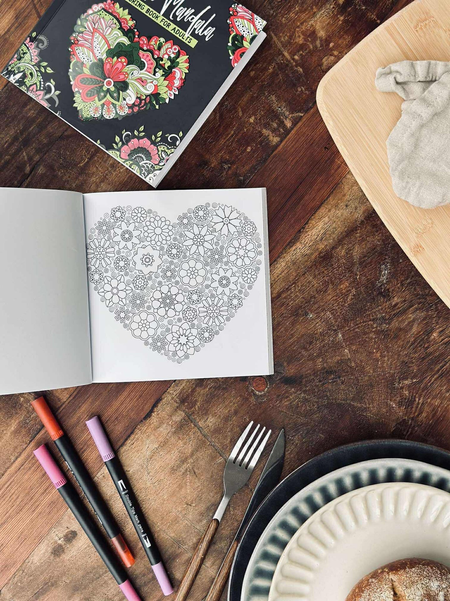 Fargebok for voksne - Hjerter Mix