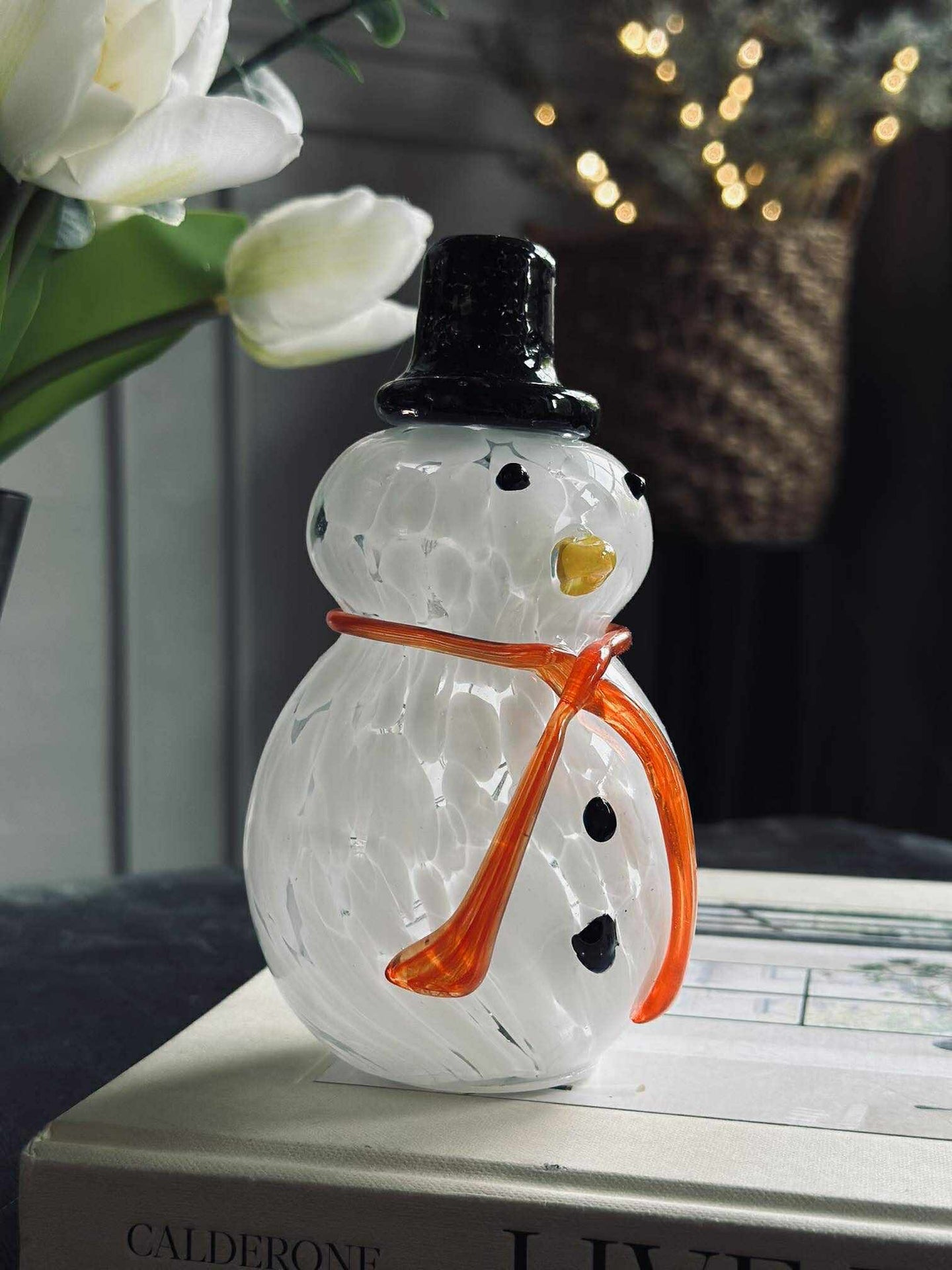 Snømann med LED-lys