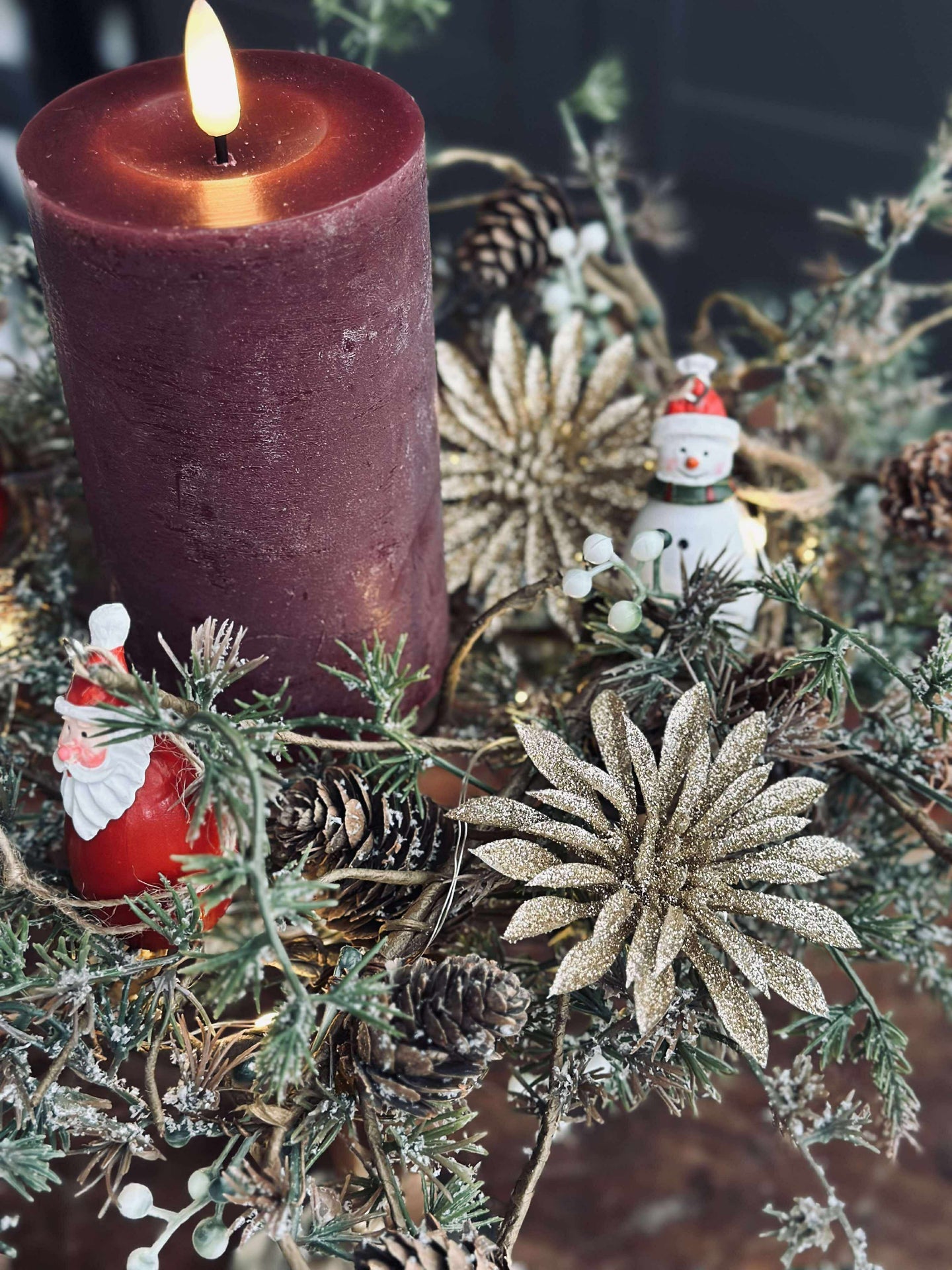 Dekorblomster med glimmer - 4 stk