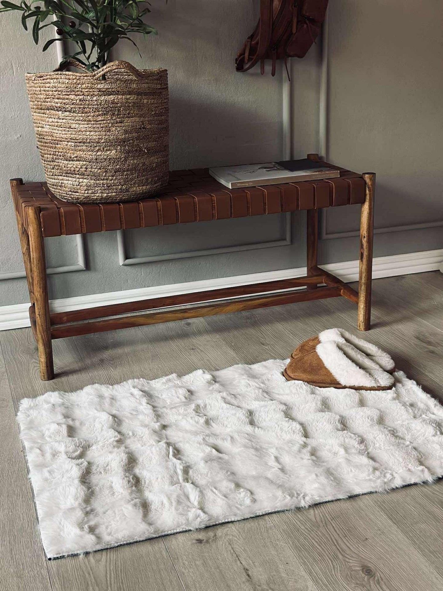 Gulvteppe Plys - 60x90 Hvit