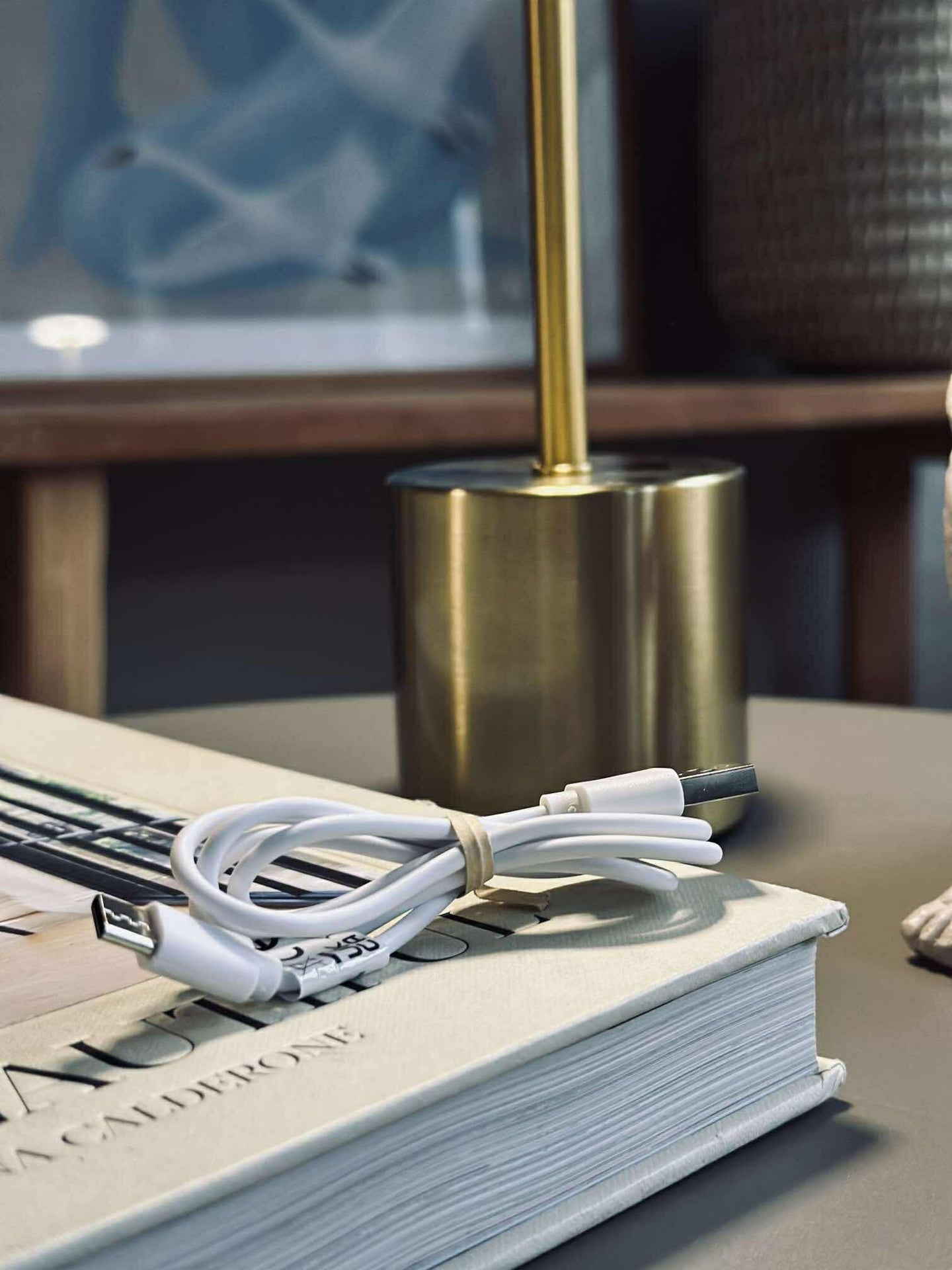 LED bordlampe KELLY Gold - oppladbar