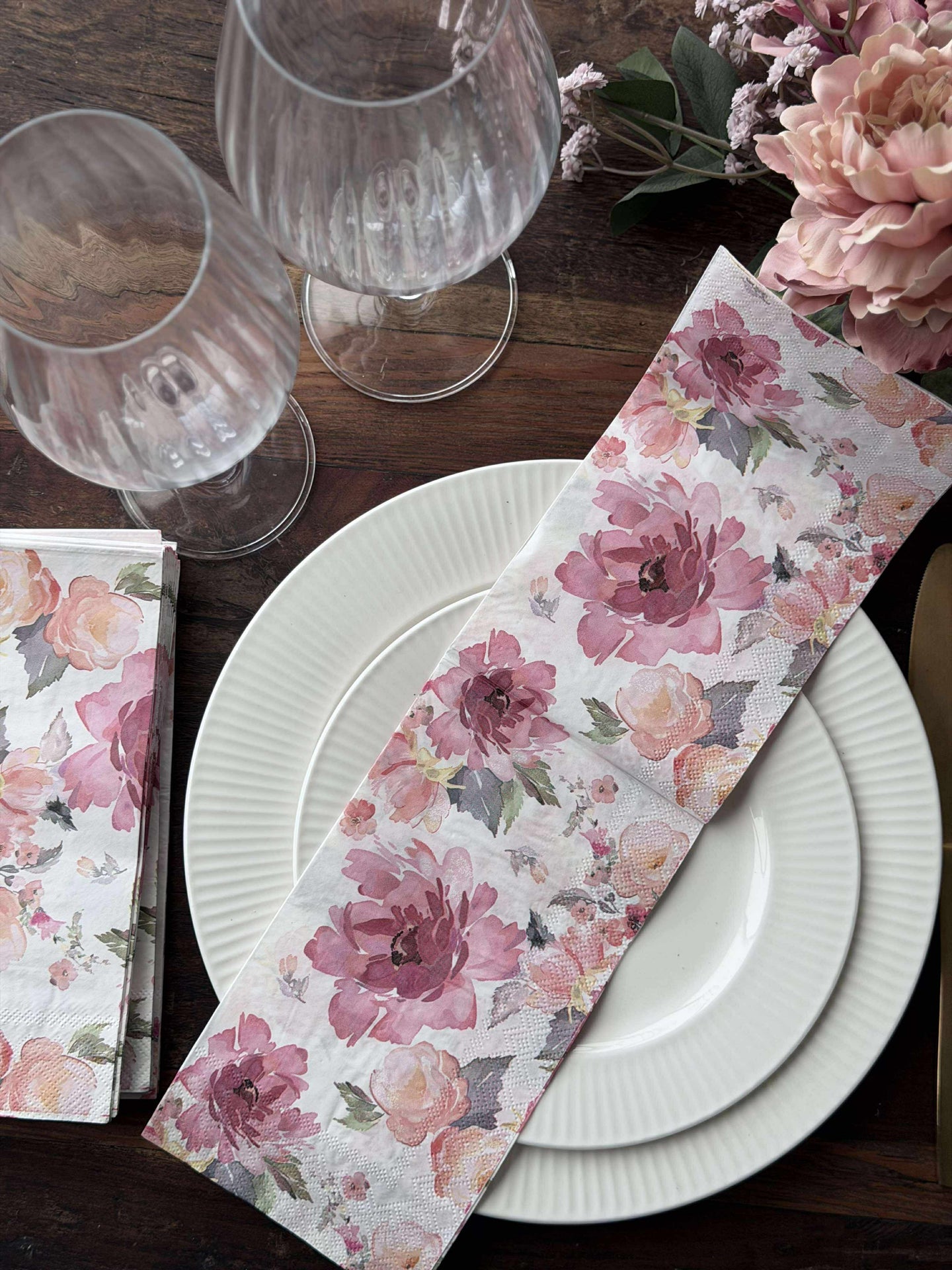 Servietter med Roser - 20 stk.