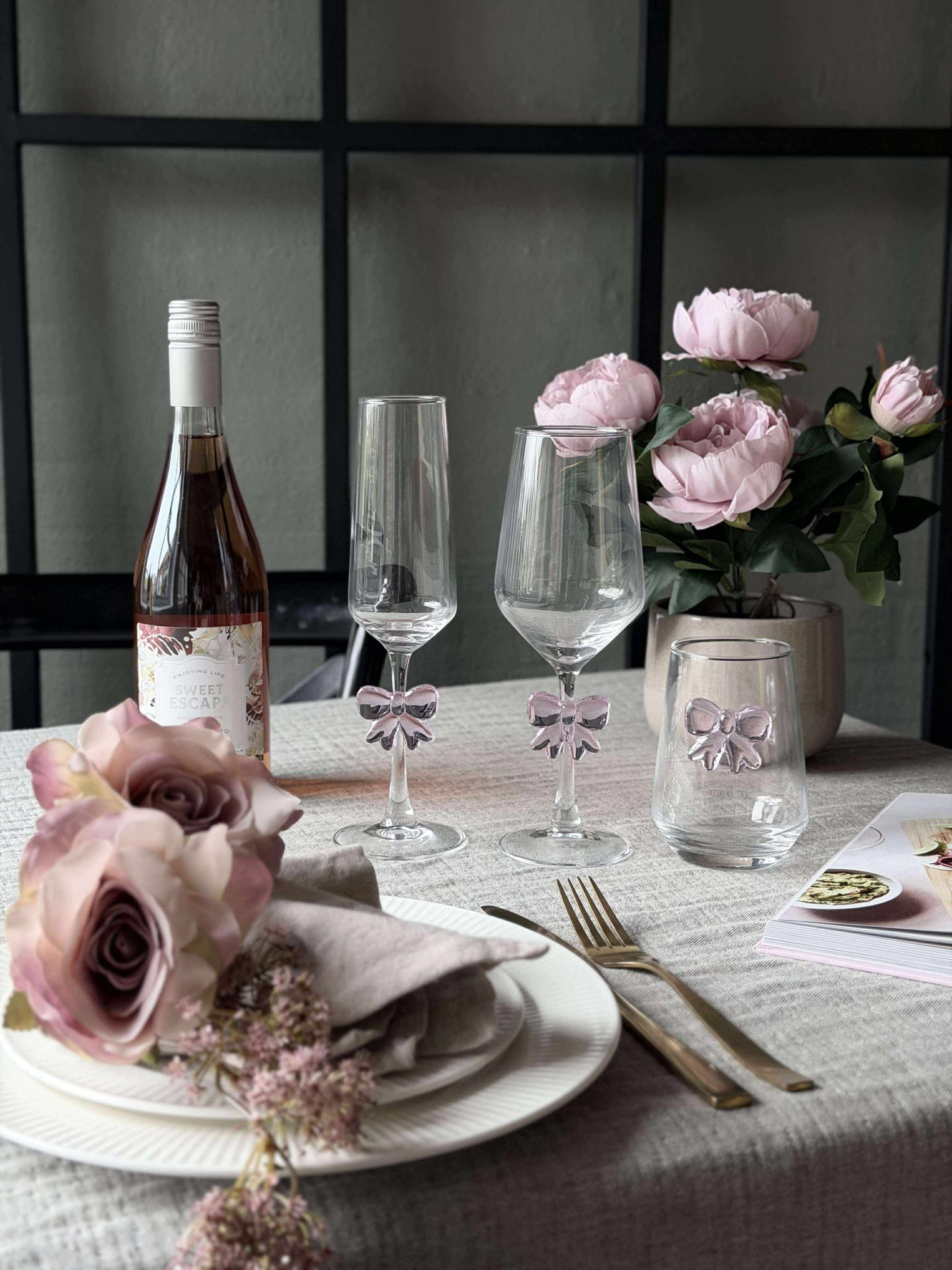 Glass med sløyfe