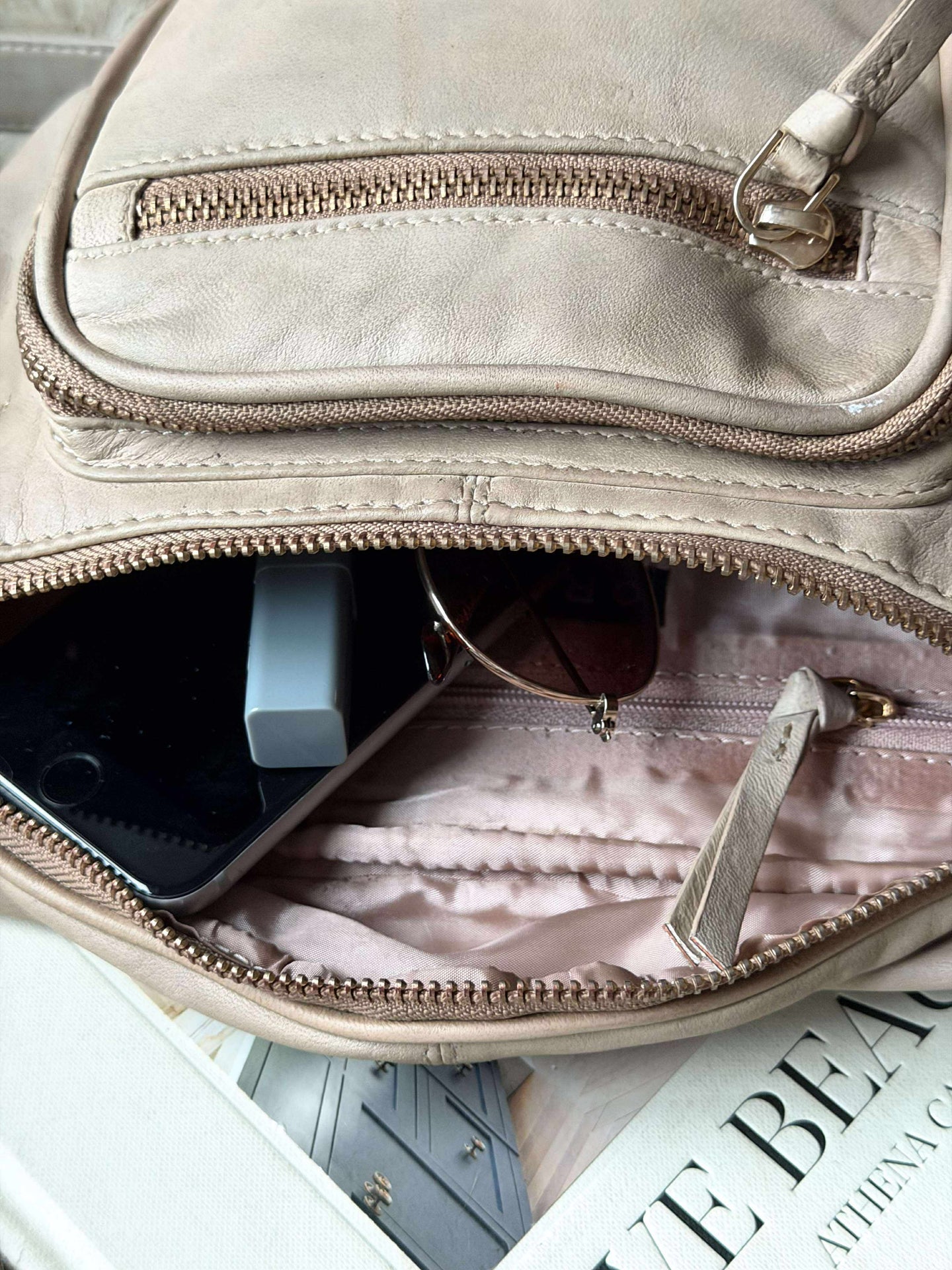 Midjeveske – VINTAGE beige